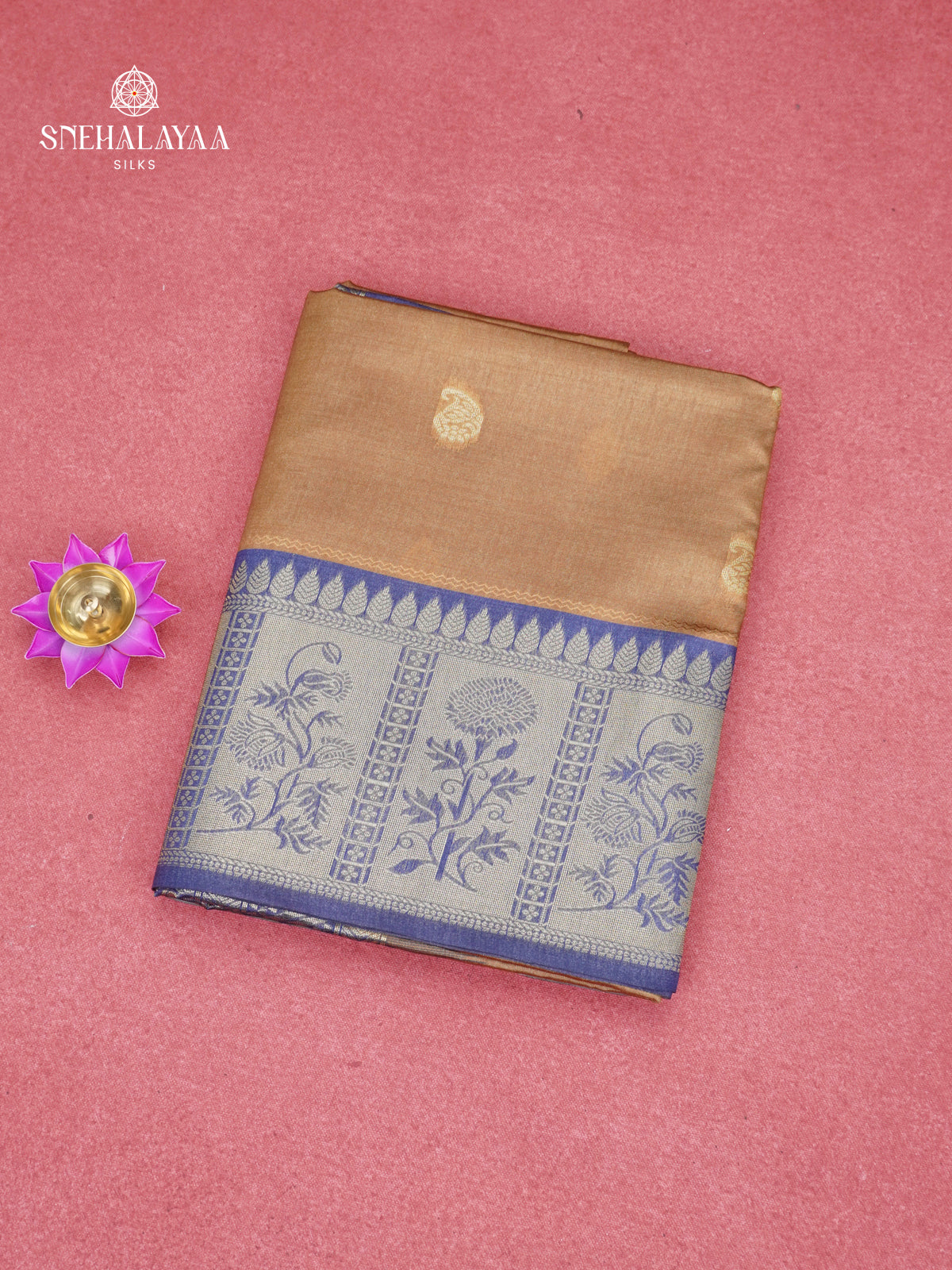 Bronze Brown Jute Saree