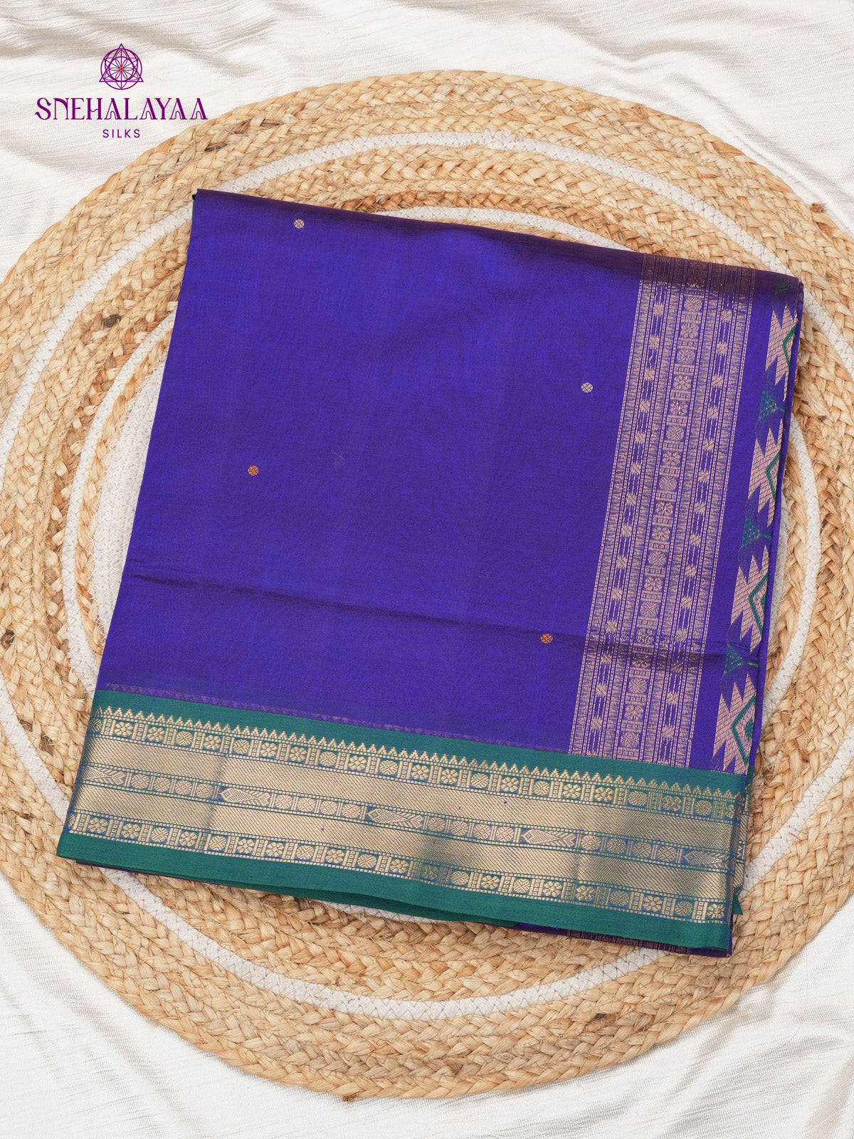 Royal Blue Kanchi Silk Cotton Saree