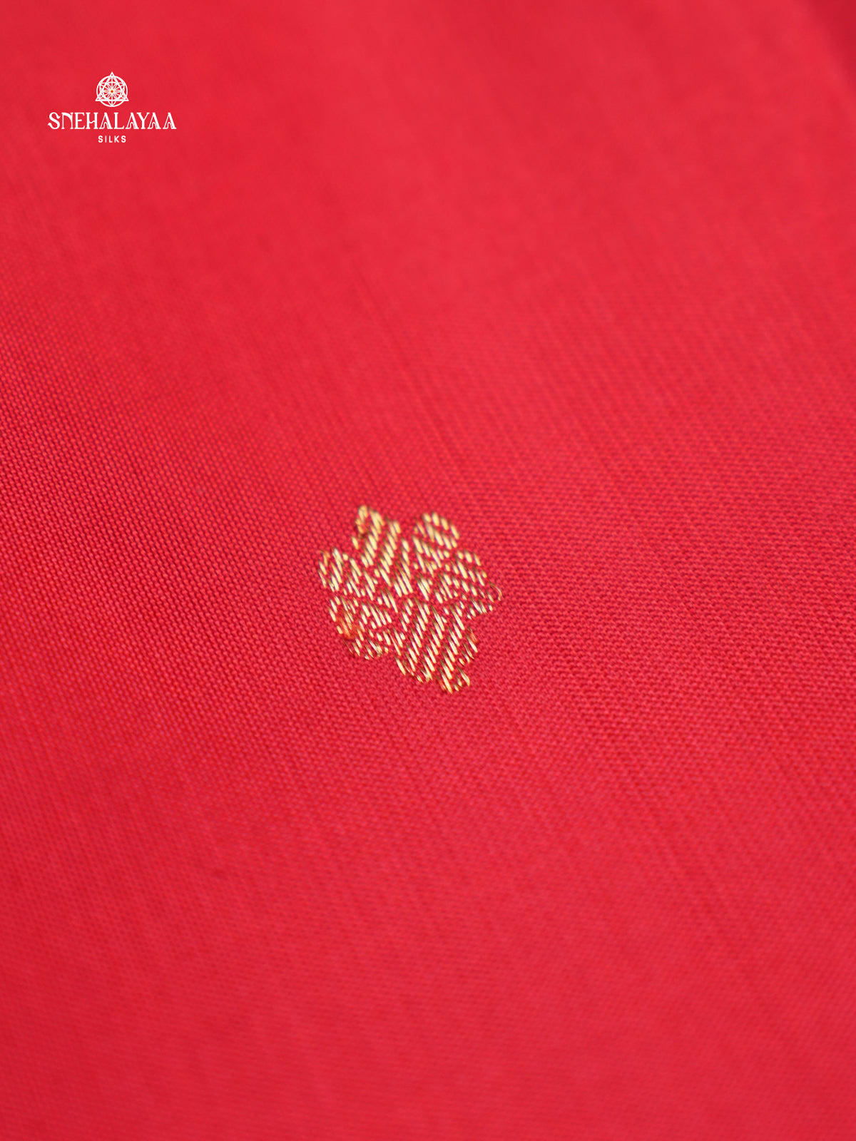 Coral Red Kanjivaram Silk Saree