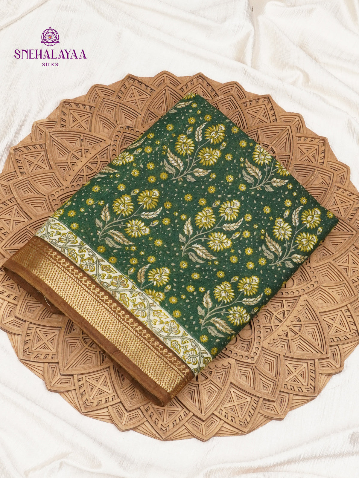 Emerald Bamboo Silk Saree