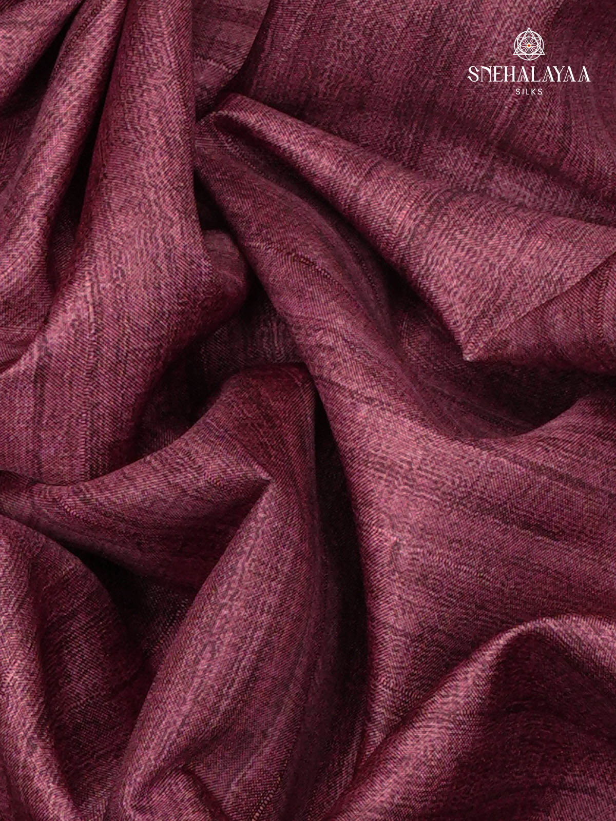 Magenta Floral Printed Tussar Saree