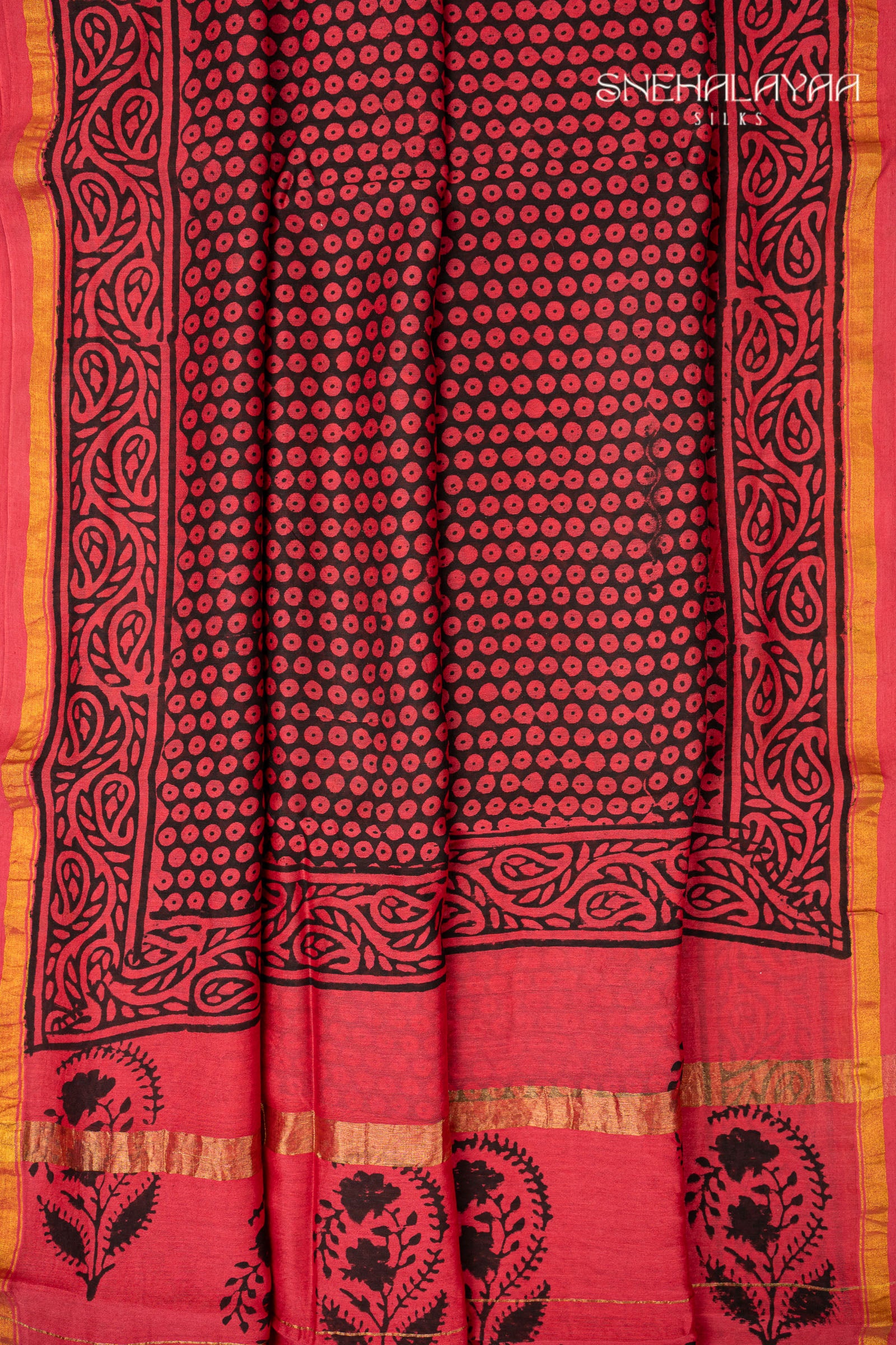 Strawberry Pink Chanderi Silk Saree