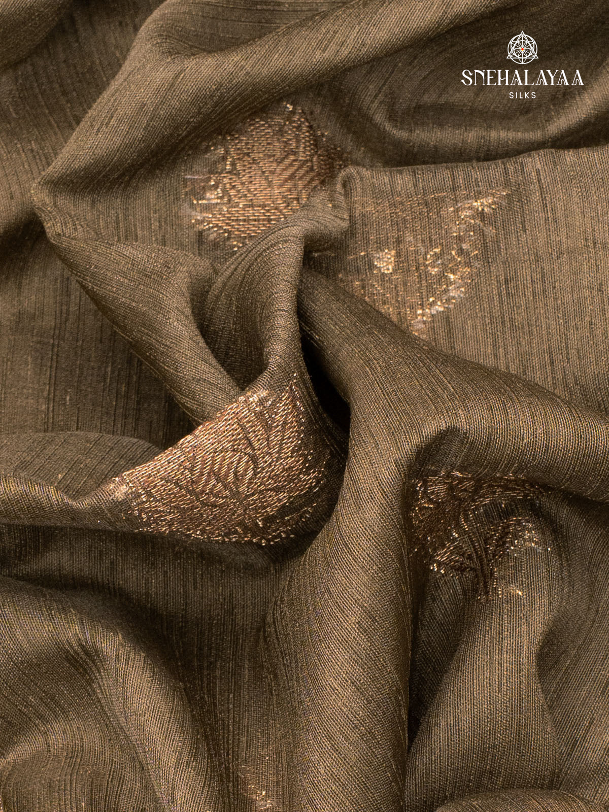 Brown Banaras Jute Saree