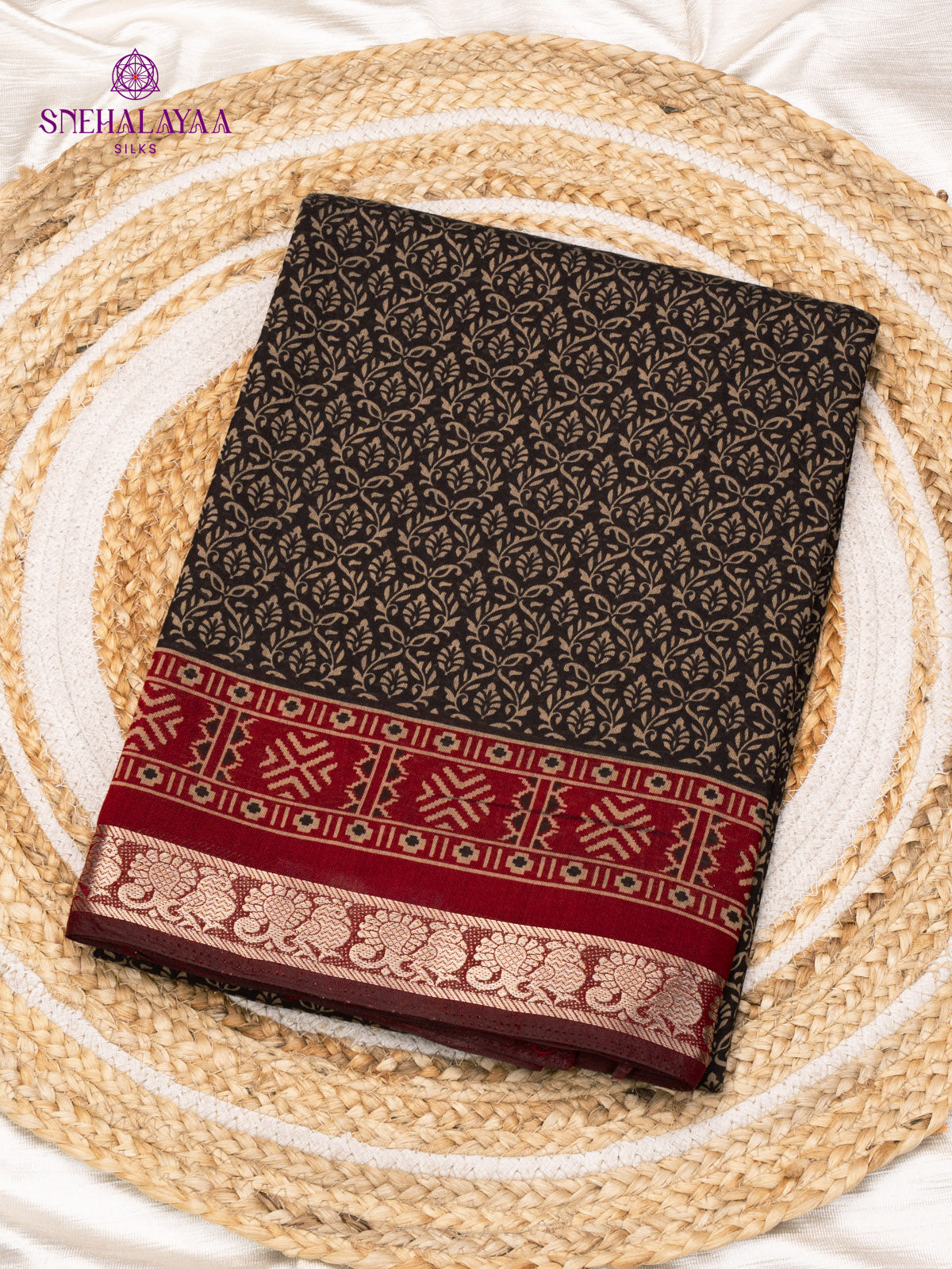 Black Dola Silk Saree