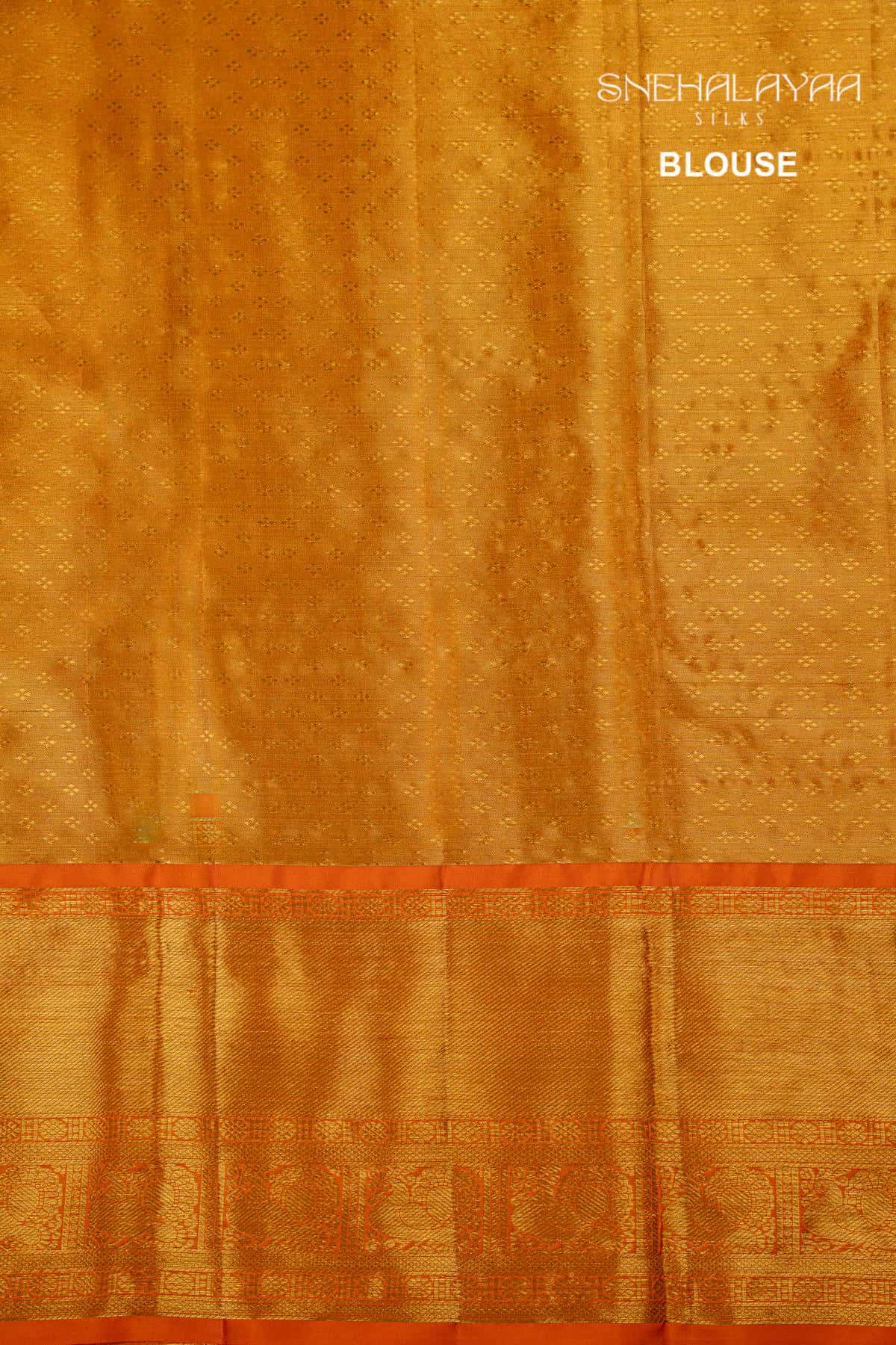 Gold and Orange Kancheevaram Wedding Silk Saree