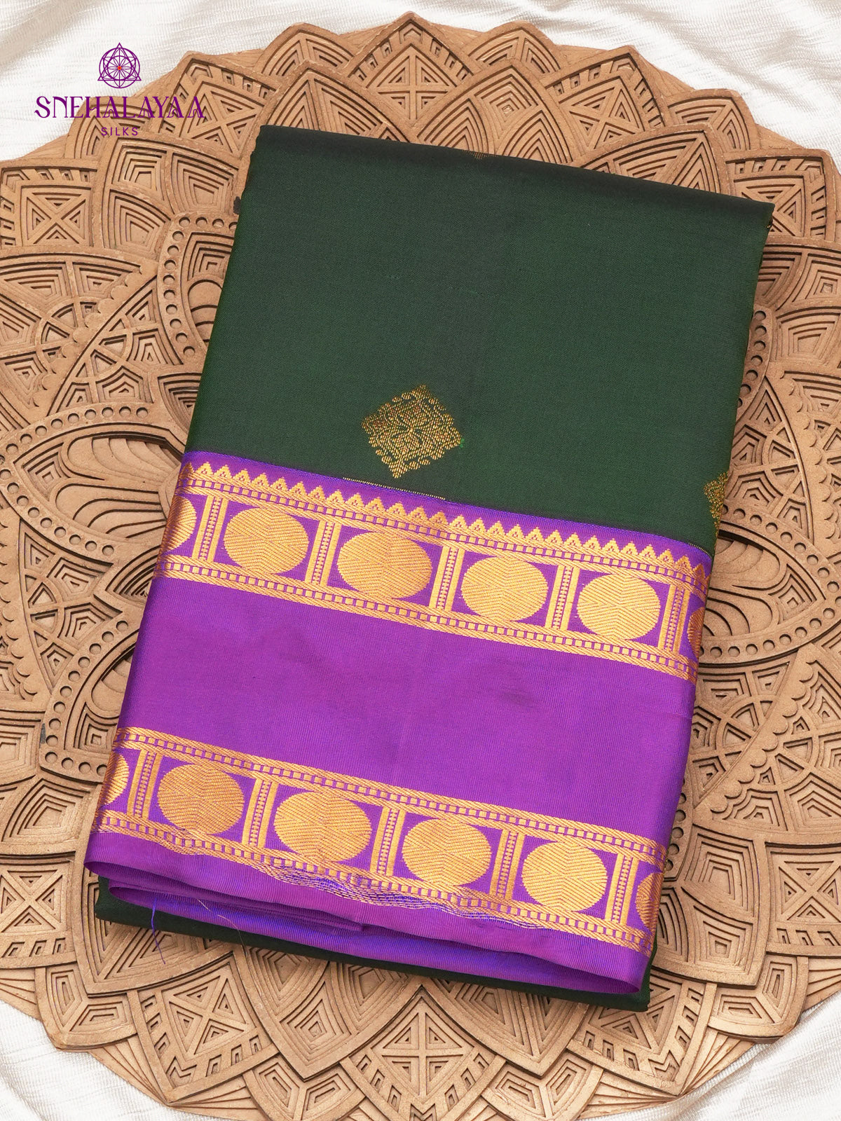 Bottle Green Kanjivaram Silk Saree