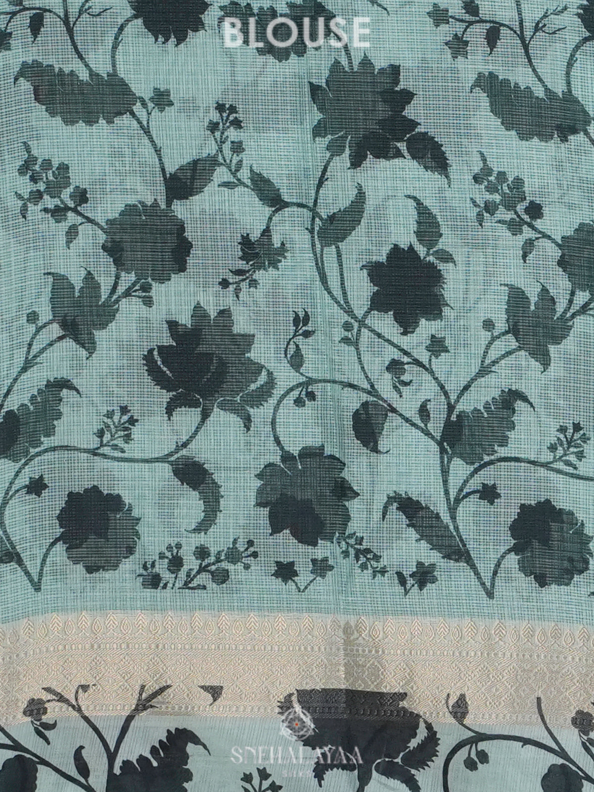 Green Printed Kota Saree