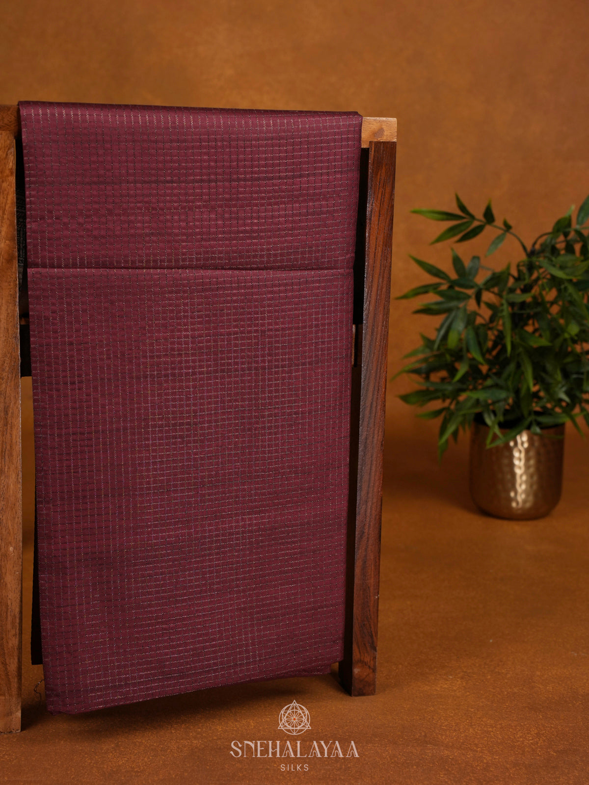 Maroon Tussar Saree
