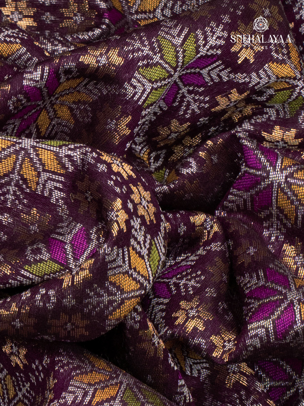 Purple Ikat Silk Saree