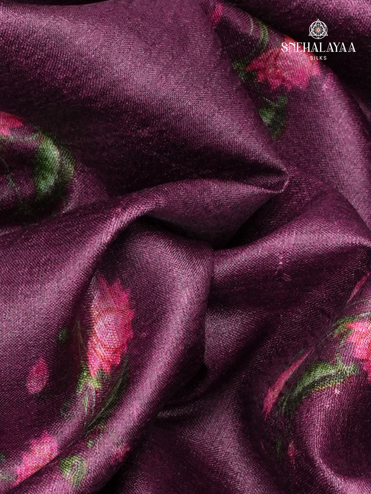 Purple Tussar Silk Saree