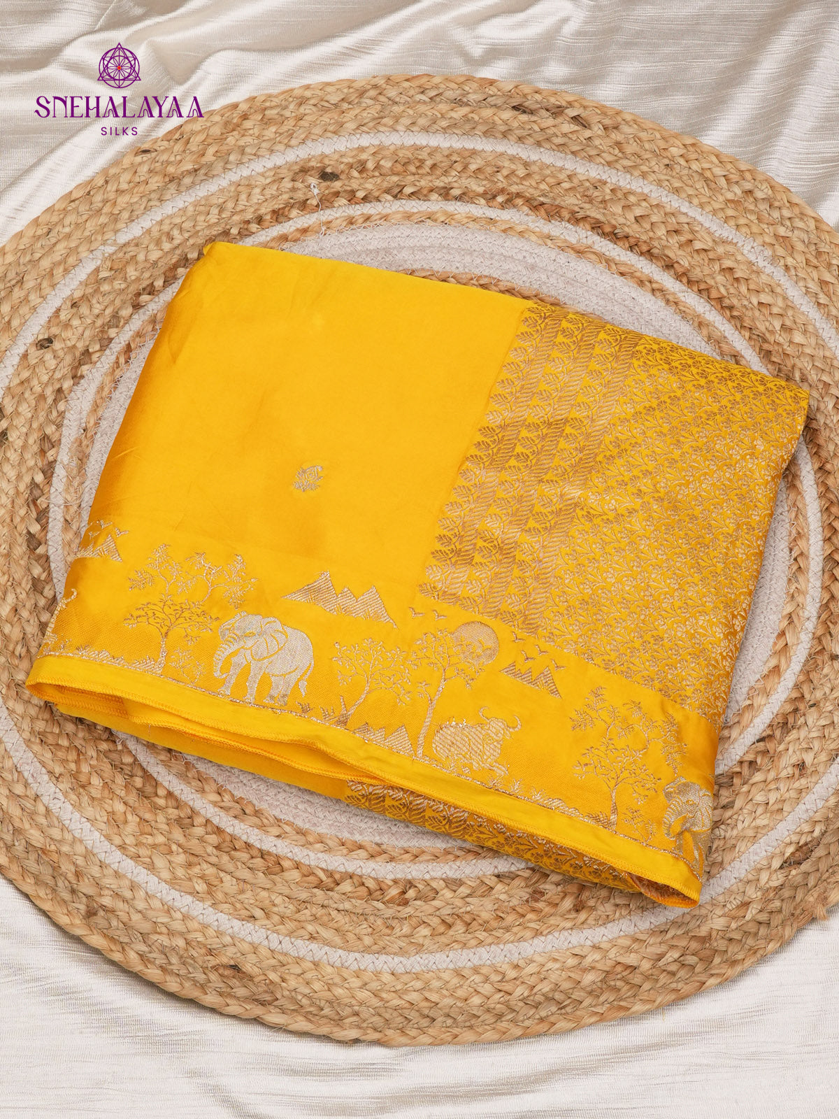 Yellow Banaras Silk Saree