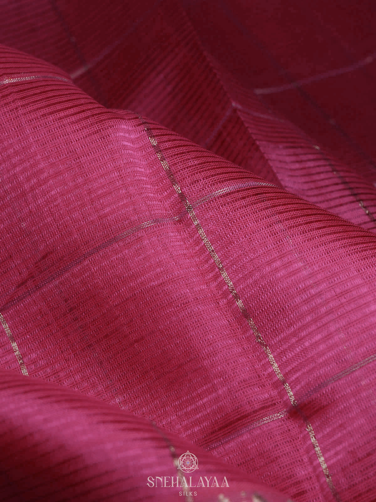 Pink Magalagiri Silk Cotton Saree with Ikat Border