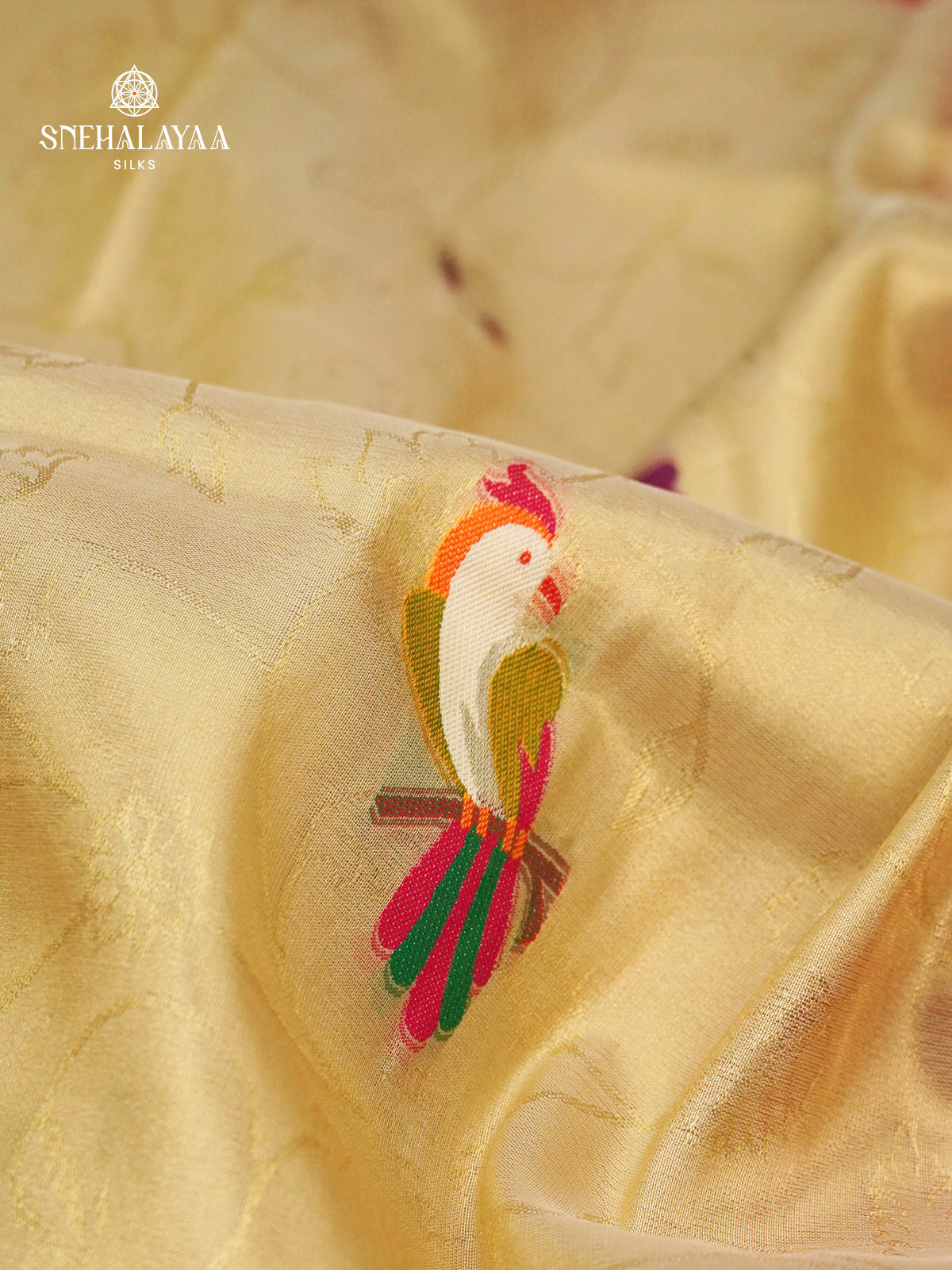 Cream Tissue Paithani Saree