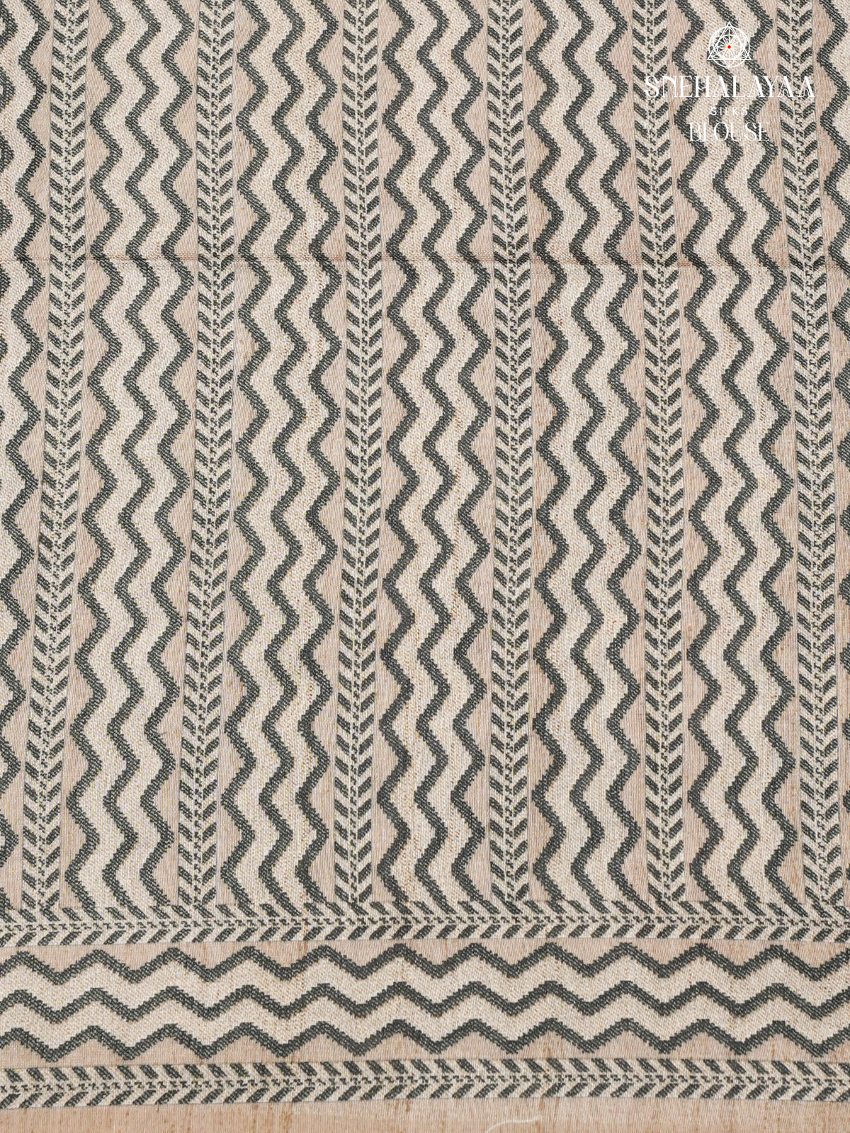 Olive Green Tussar Embroidery Saree