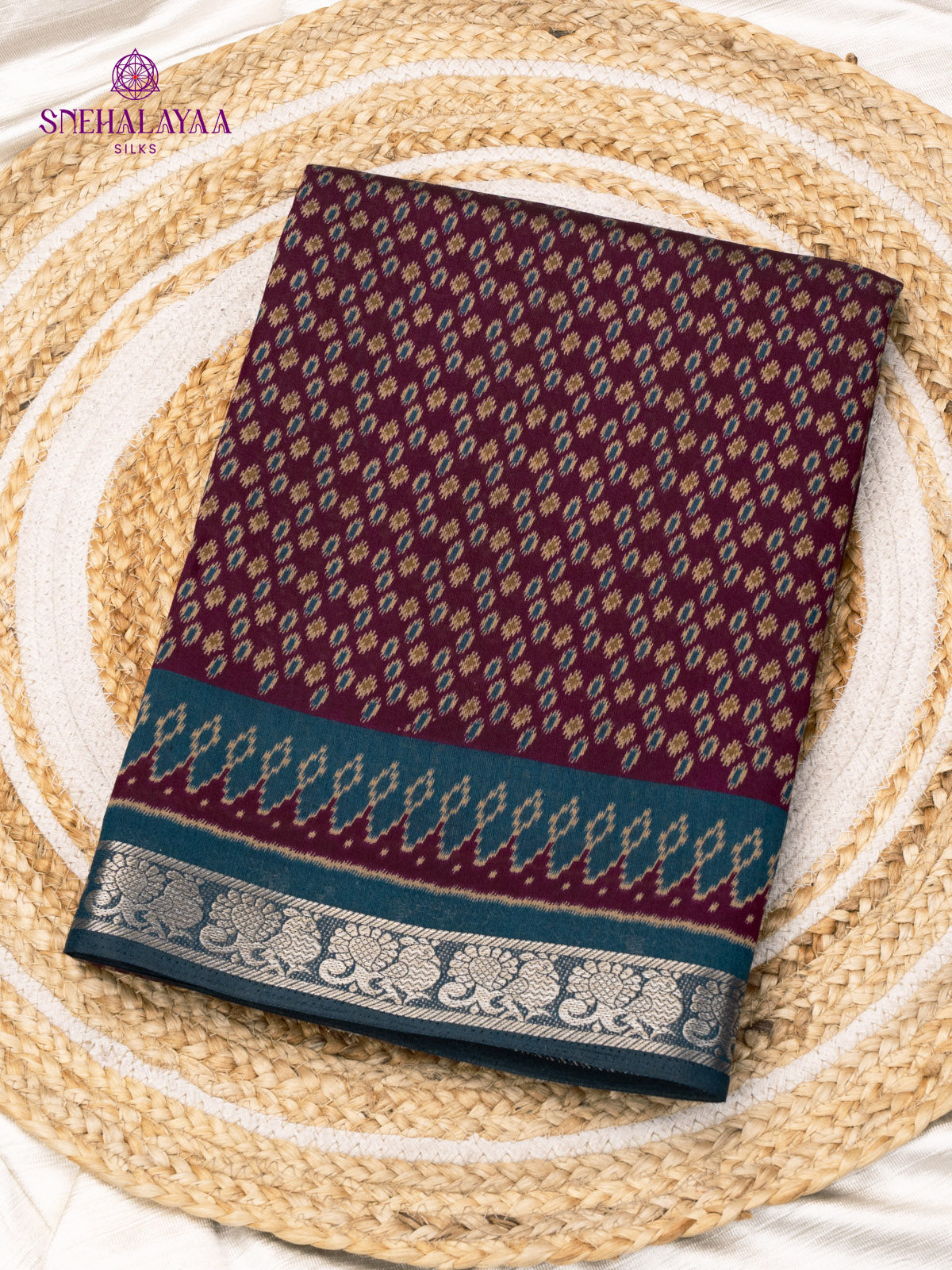 Burgundy Dola Silk Saree