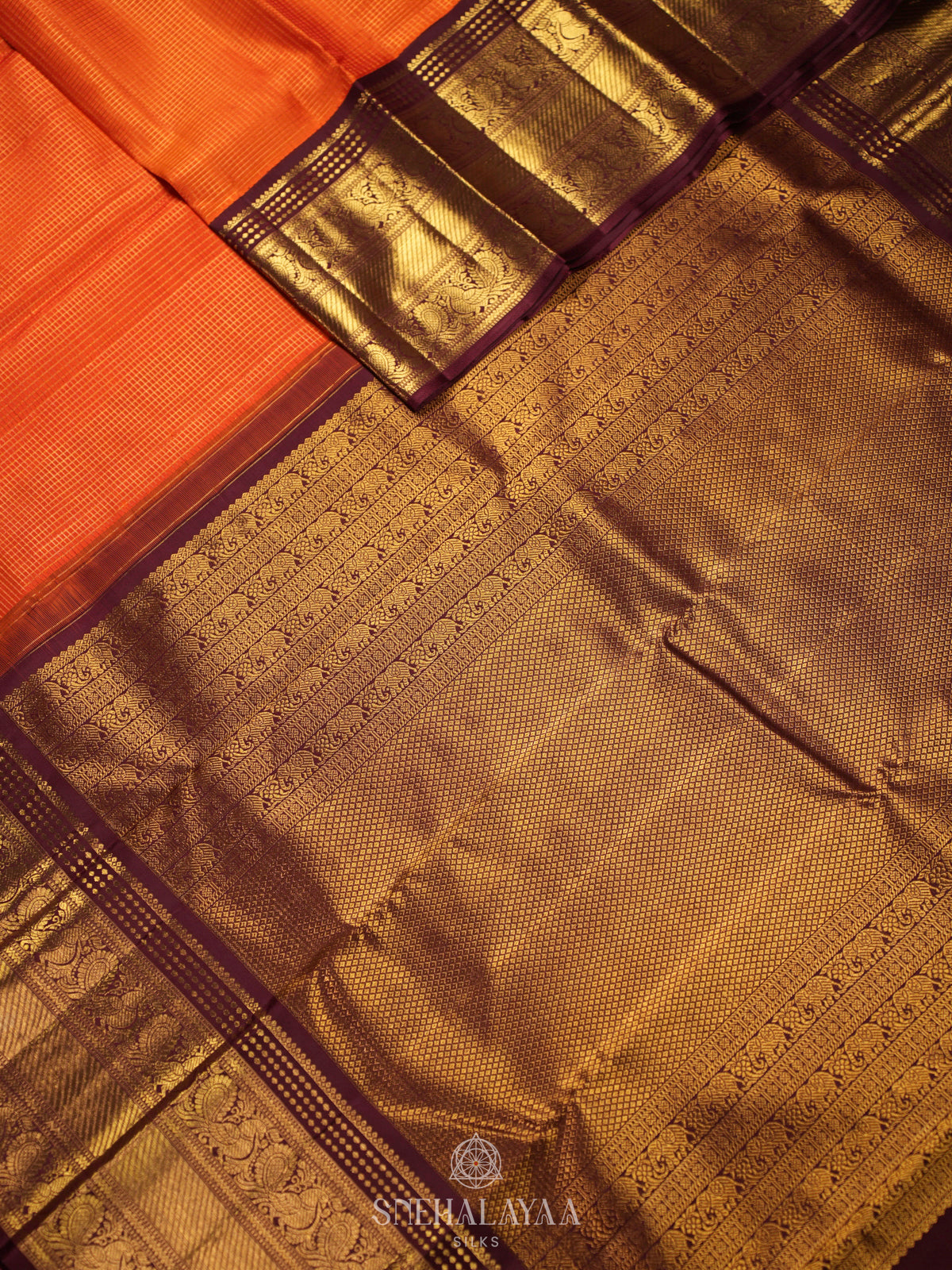 Orange Kanjivaram Silk Saree