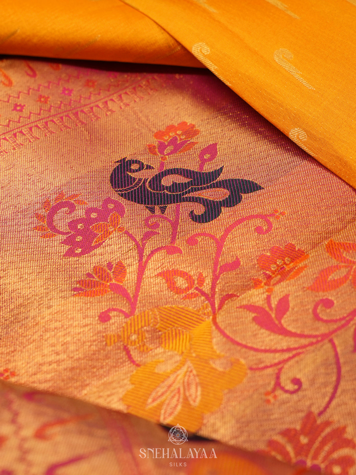Mango Yellow Kanjivaram Silk Saree