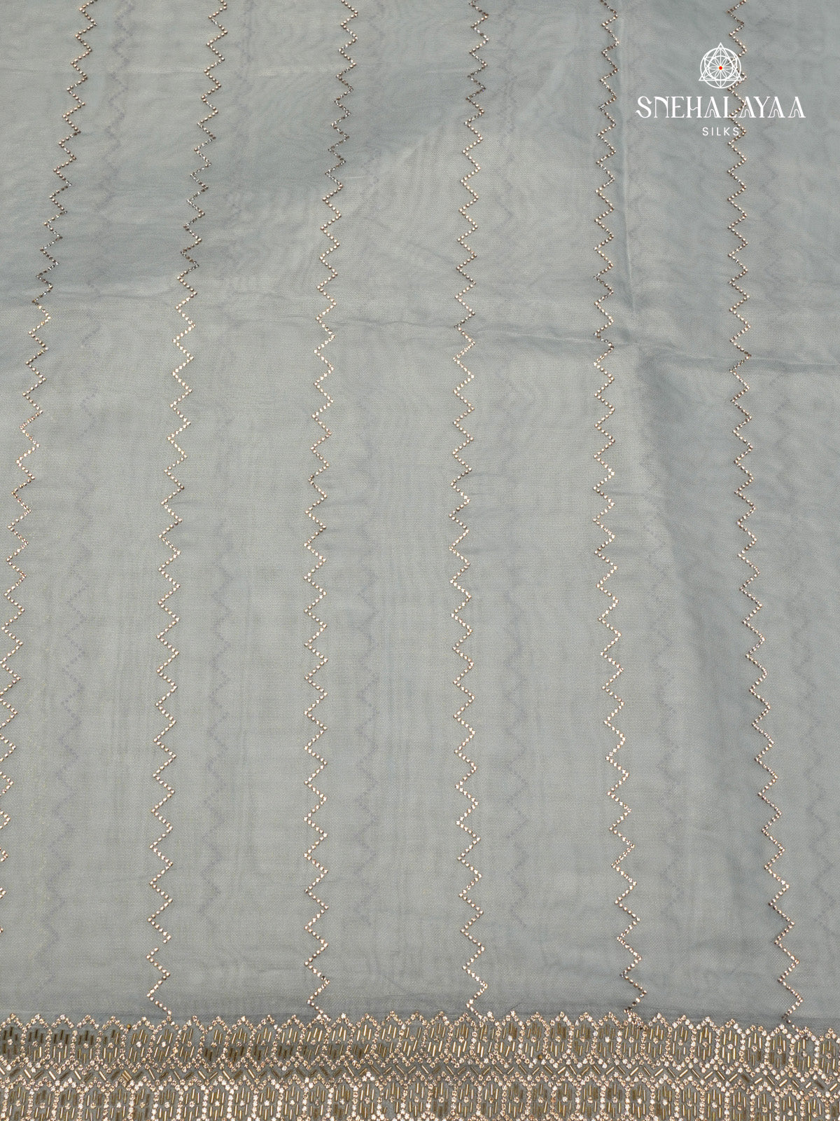 Pastel Blue Designer Saree