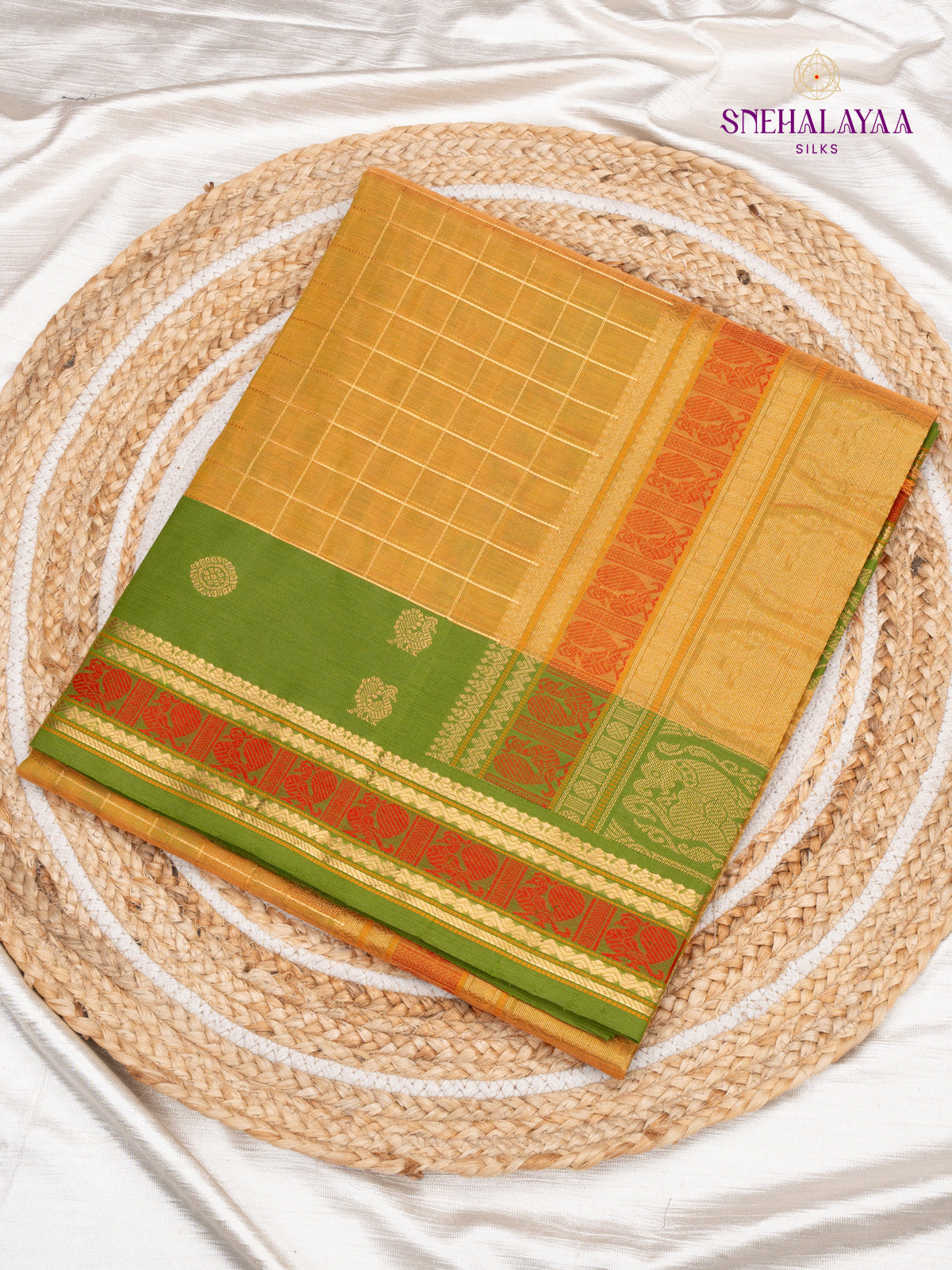 Yellow Kanchi Silk Cotton Saree