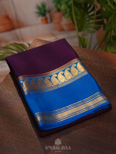 Burgundy Mysore Silk Saree