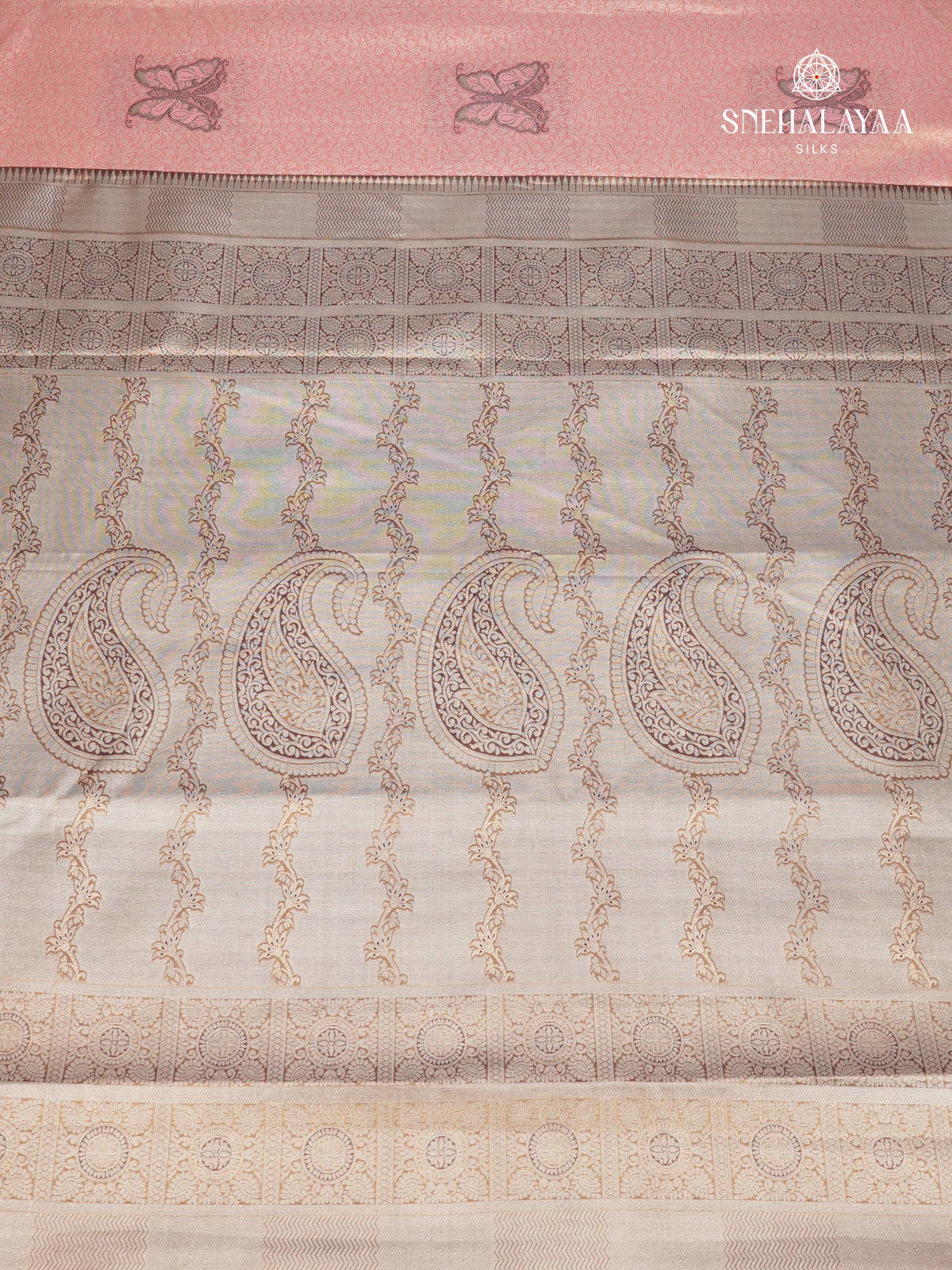 Peach Art Silk Saree