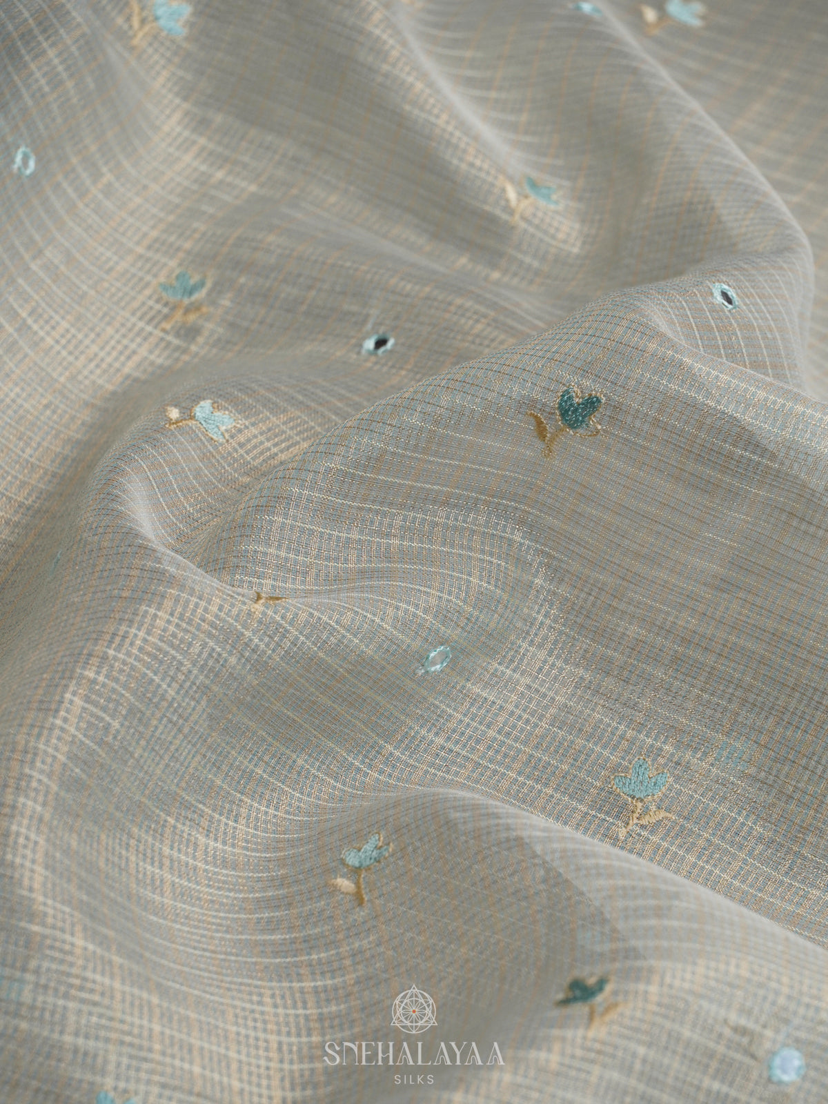 Grey Tissue Kota Saree