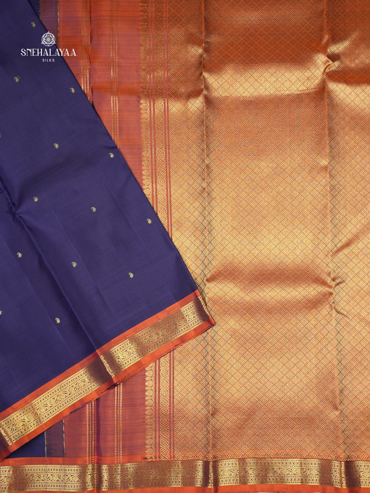 Navy Blue Kanjivaram Silk Saree