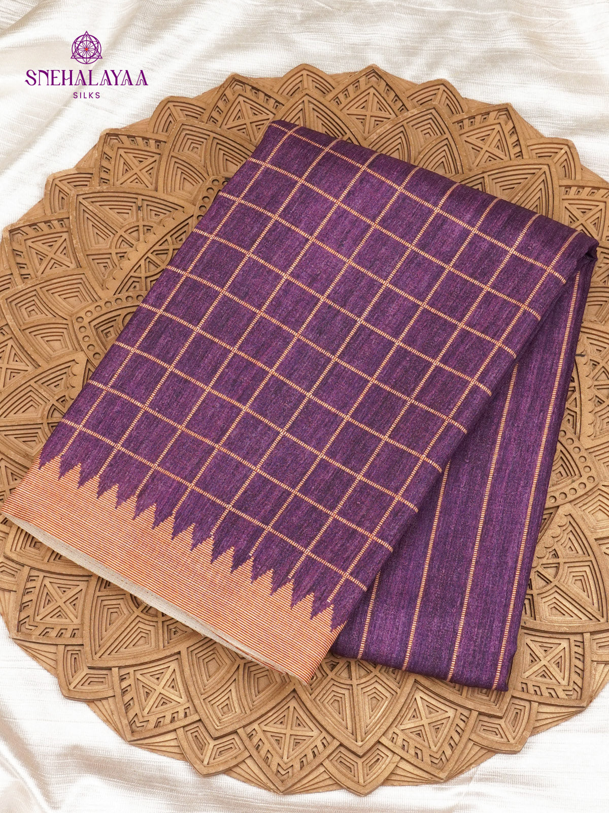 Purple Tussar Saree