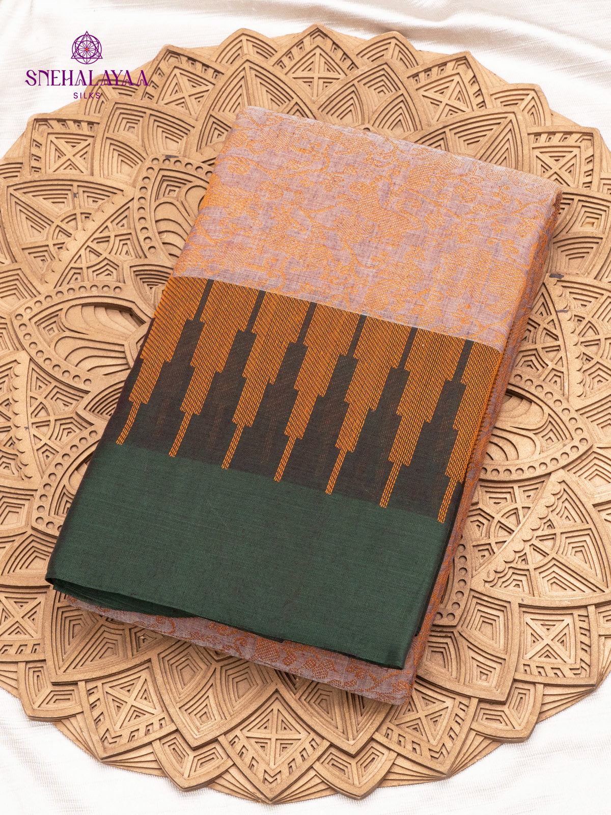 Grey Pure Kanchi Cotton Saree