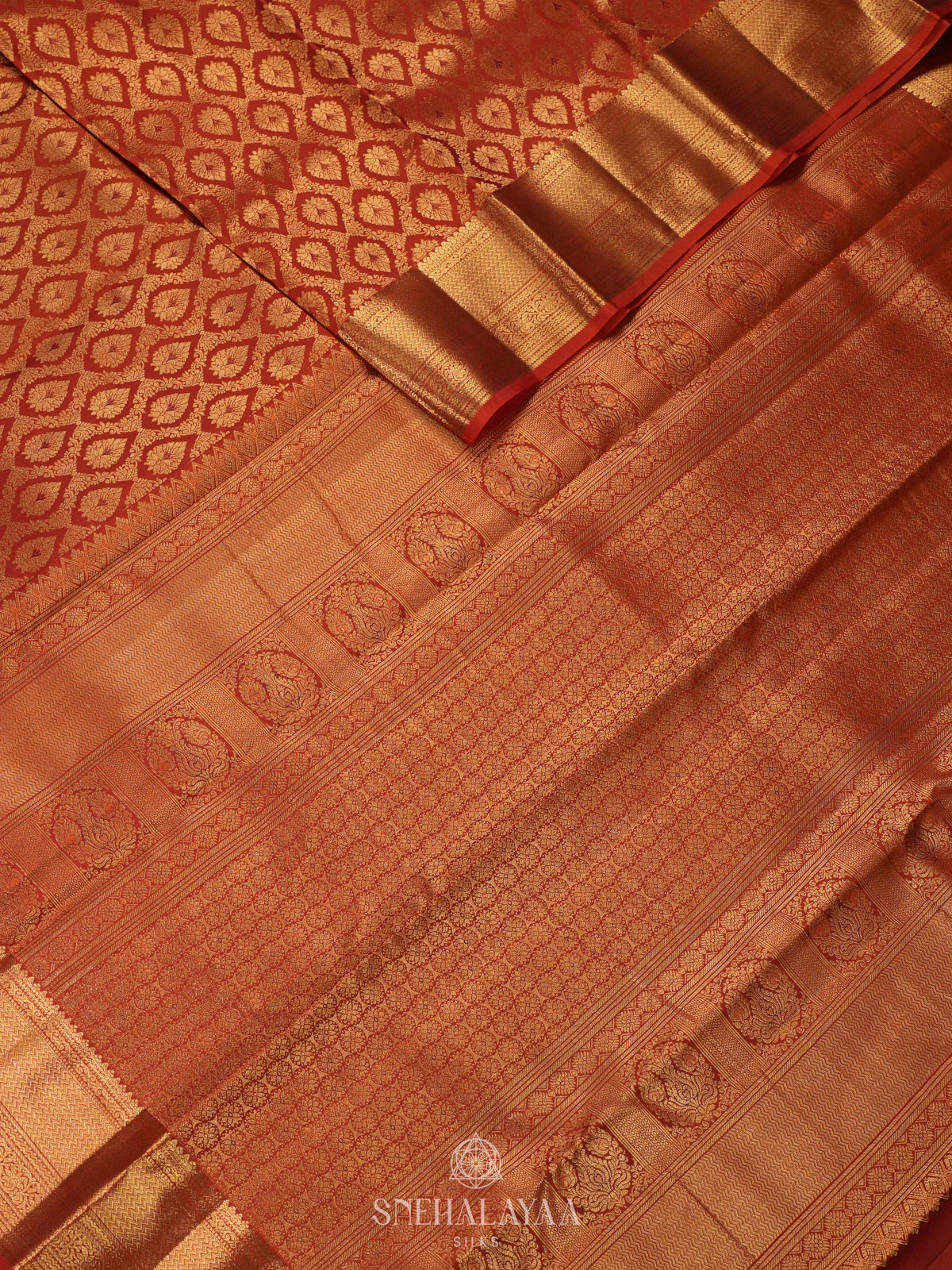Orange Kanjivaram Silk Saree