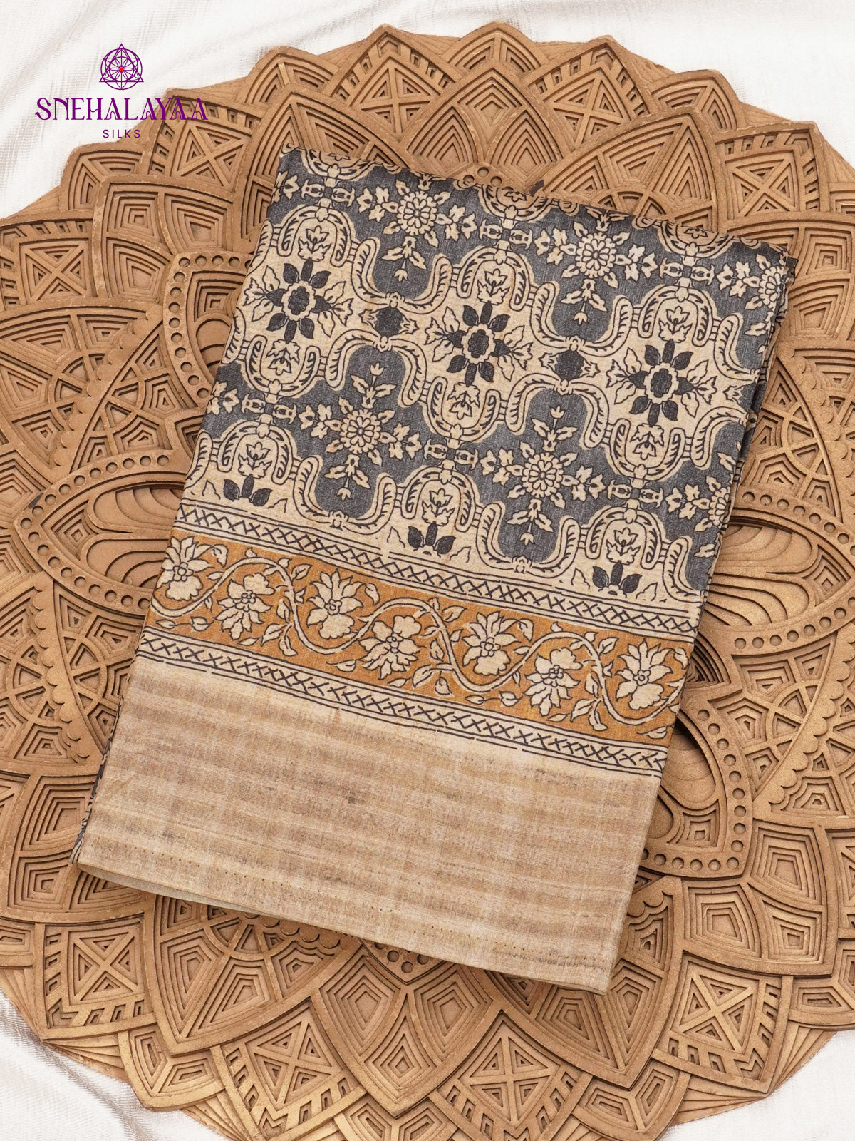 Grey Tussar Saree