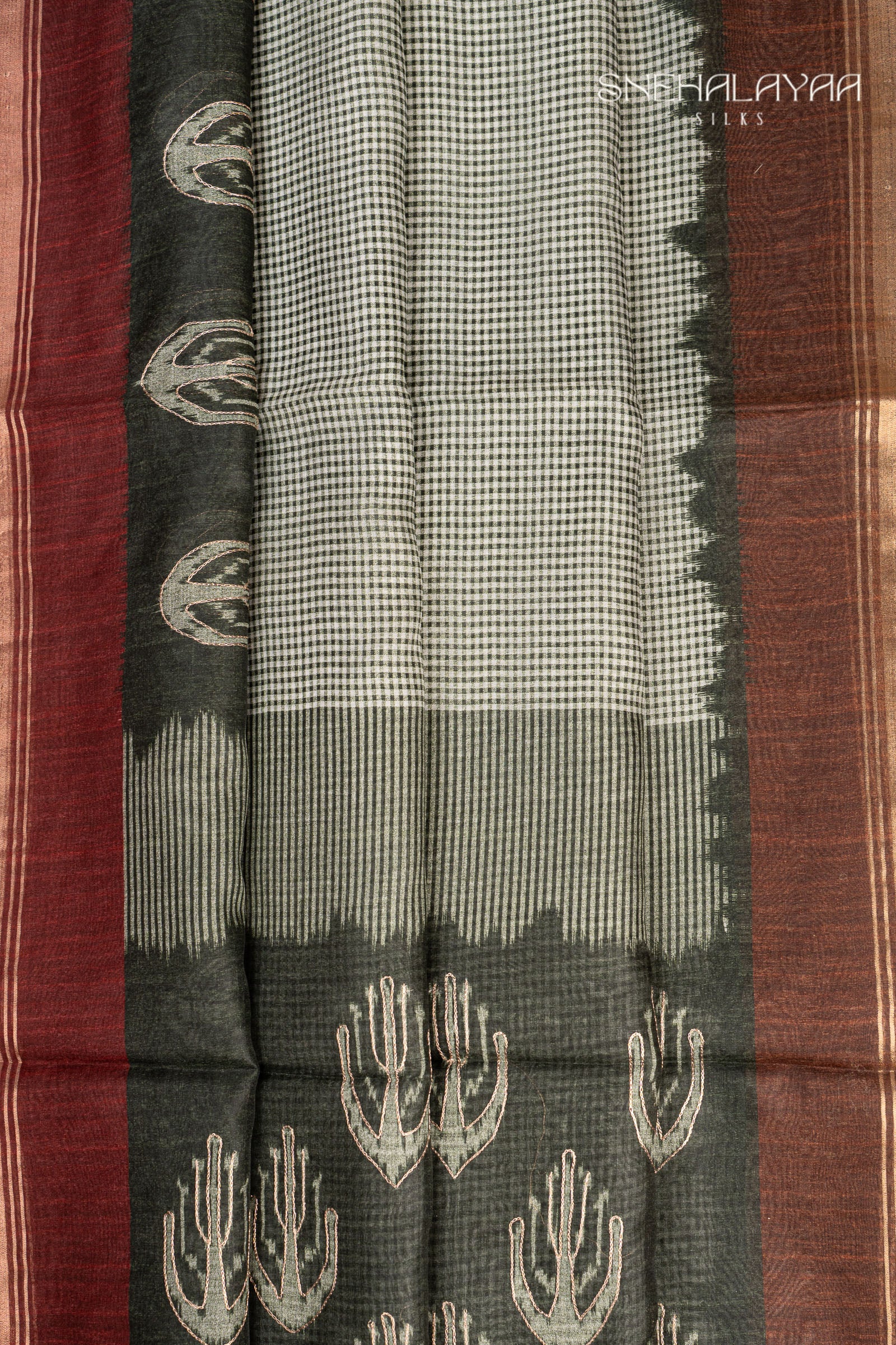 Sage Green Kora Saree