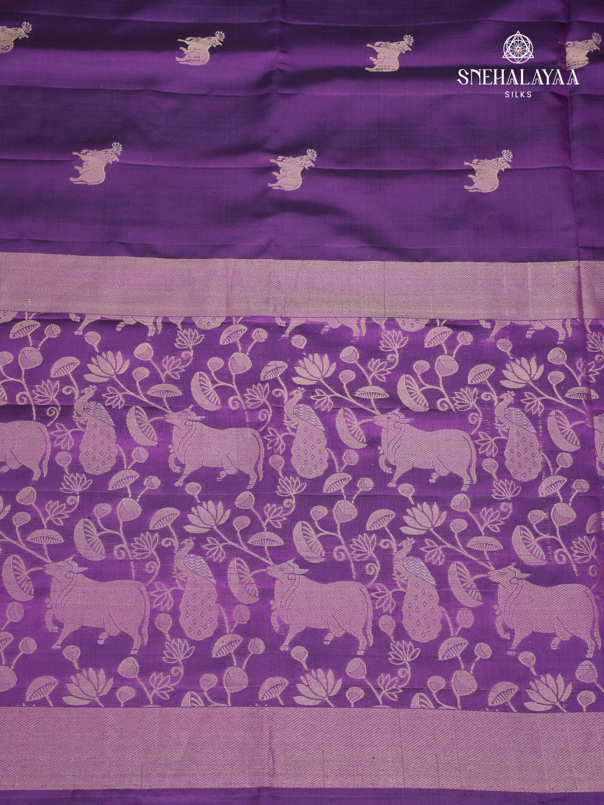 Violet Kanjivaram Soft Silk Saree