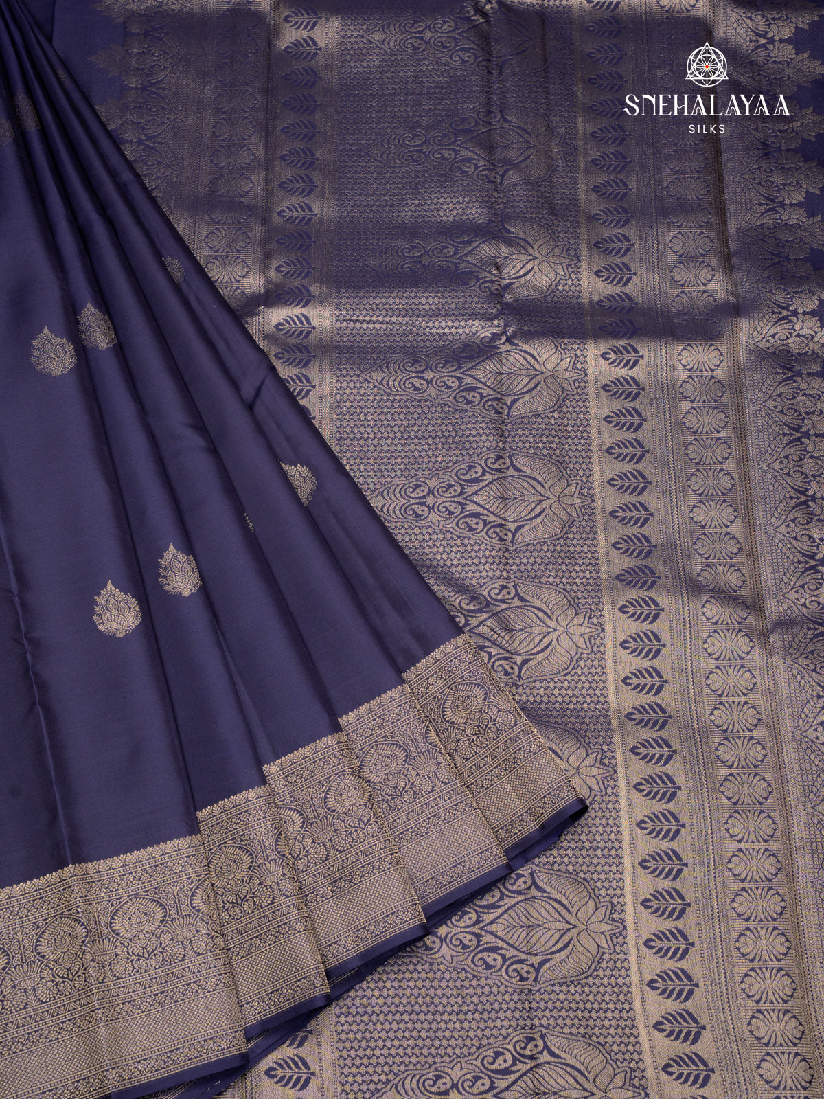 Navy Blue Kanjivaram Silk Saree