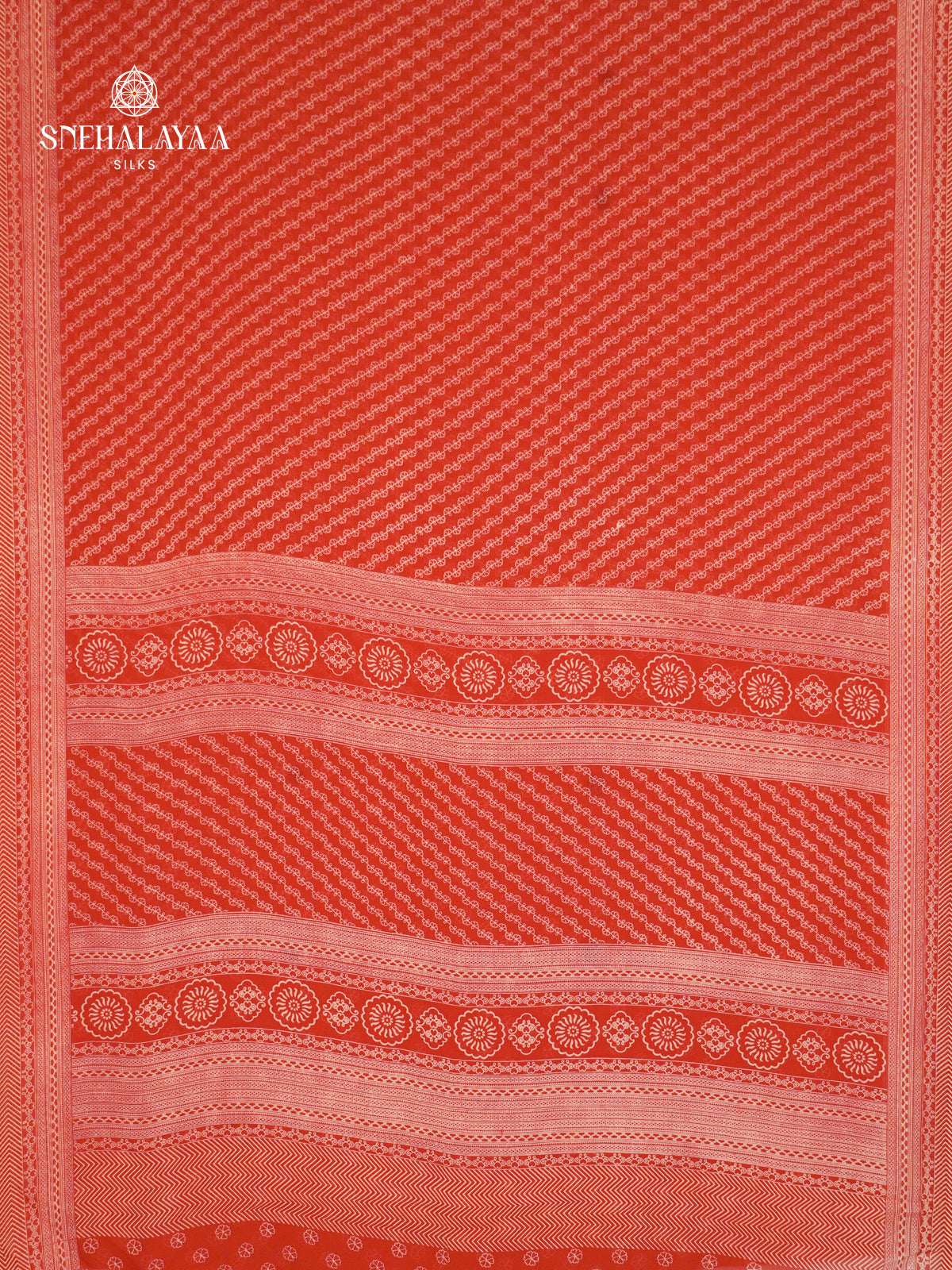 Rust Orange Chiffon Saree