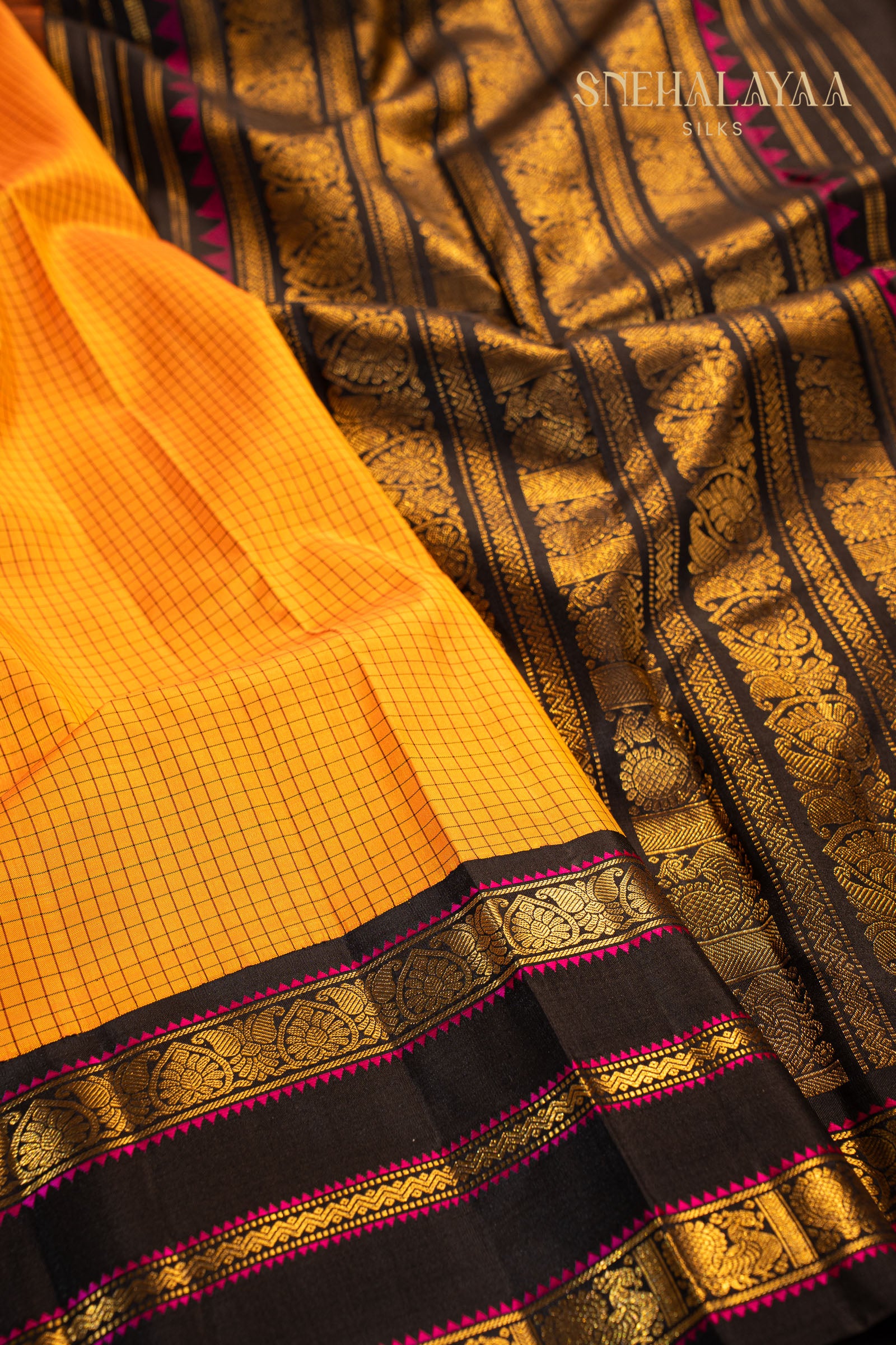 Mango Yellow Kancheevaram Silk Saree