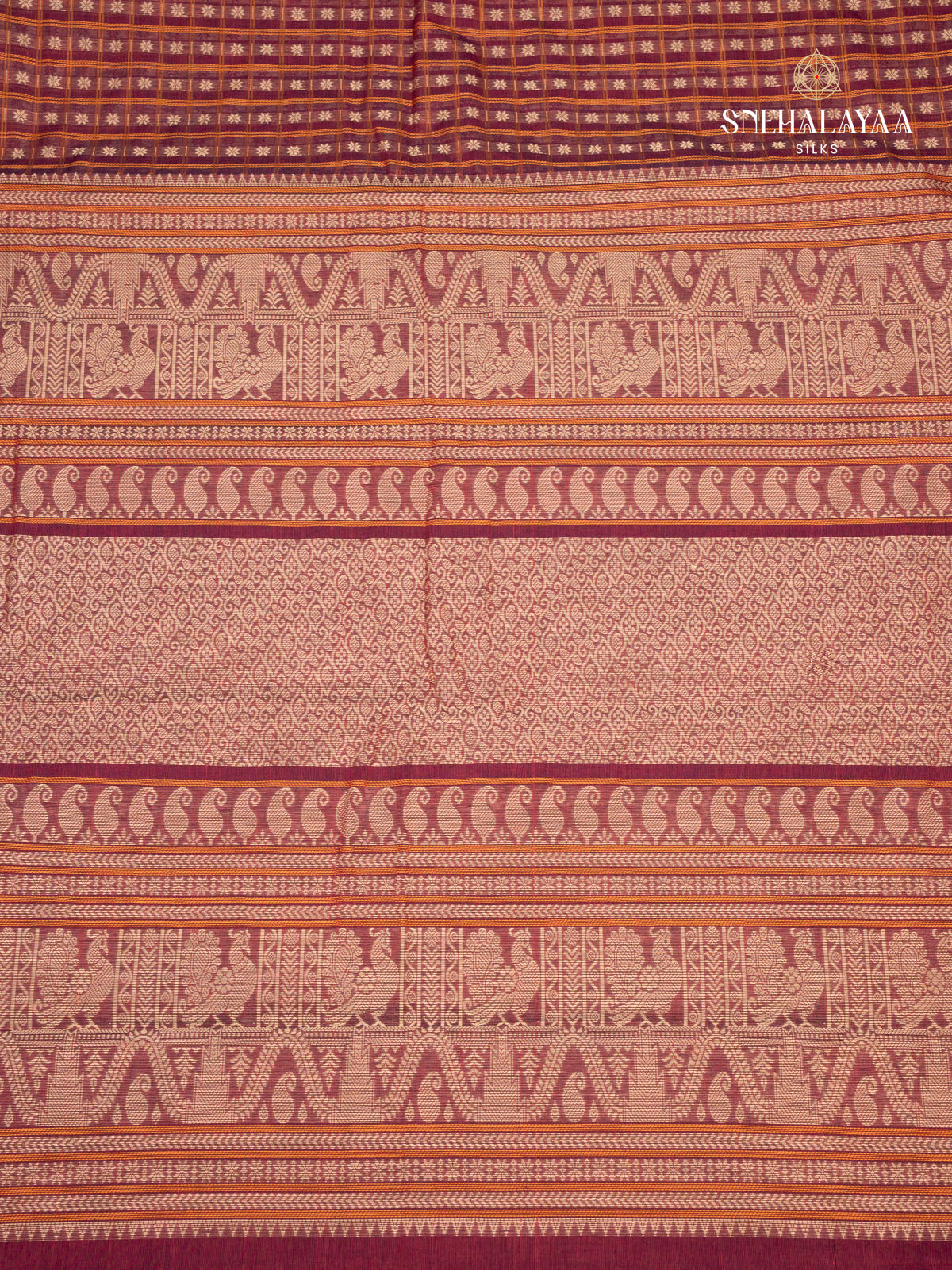Maroon Kanchi Cotton Saree