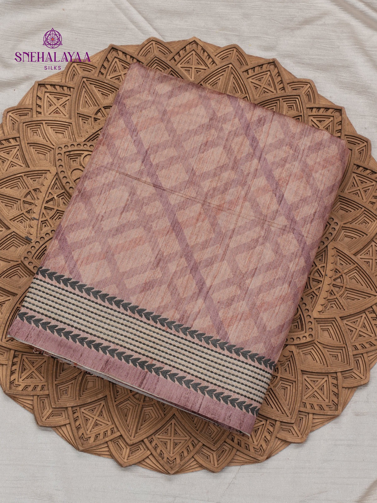 Beige Tussar Embroidery Saree
