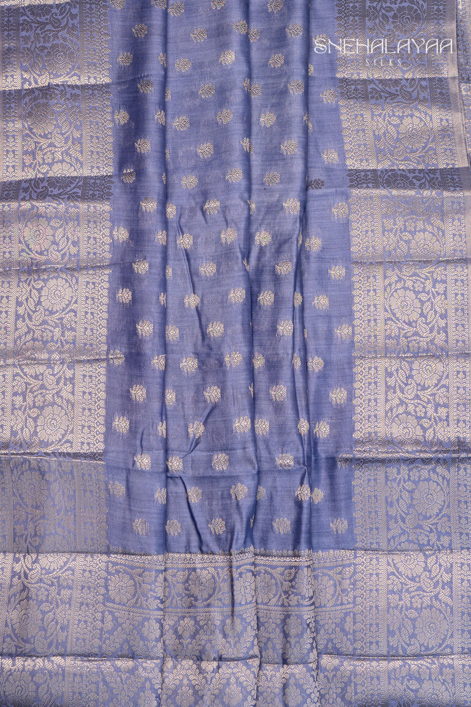 Sky Blue Banaras Dupion Silk Saree