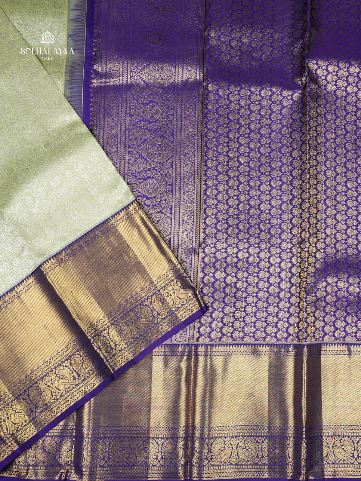 Pista Green Kanjivaram Silk Saree