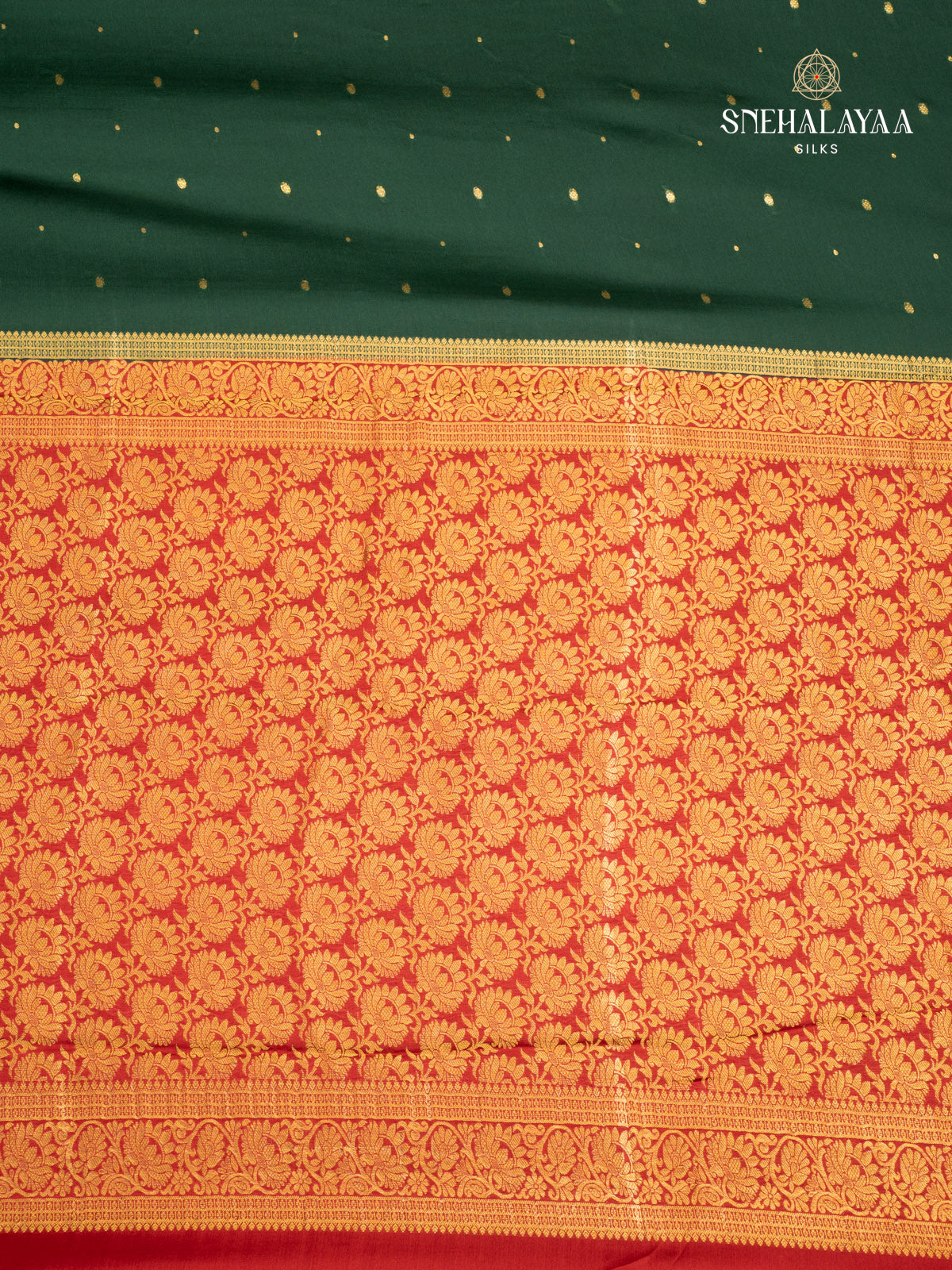 Bottle Green Mysore Silk Saree