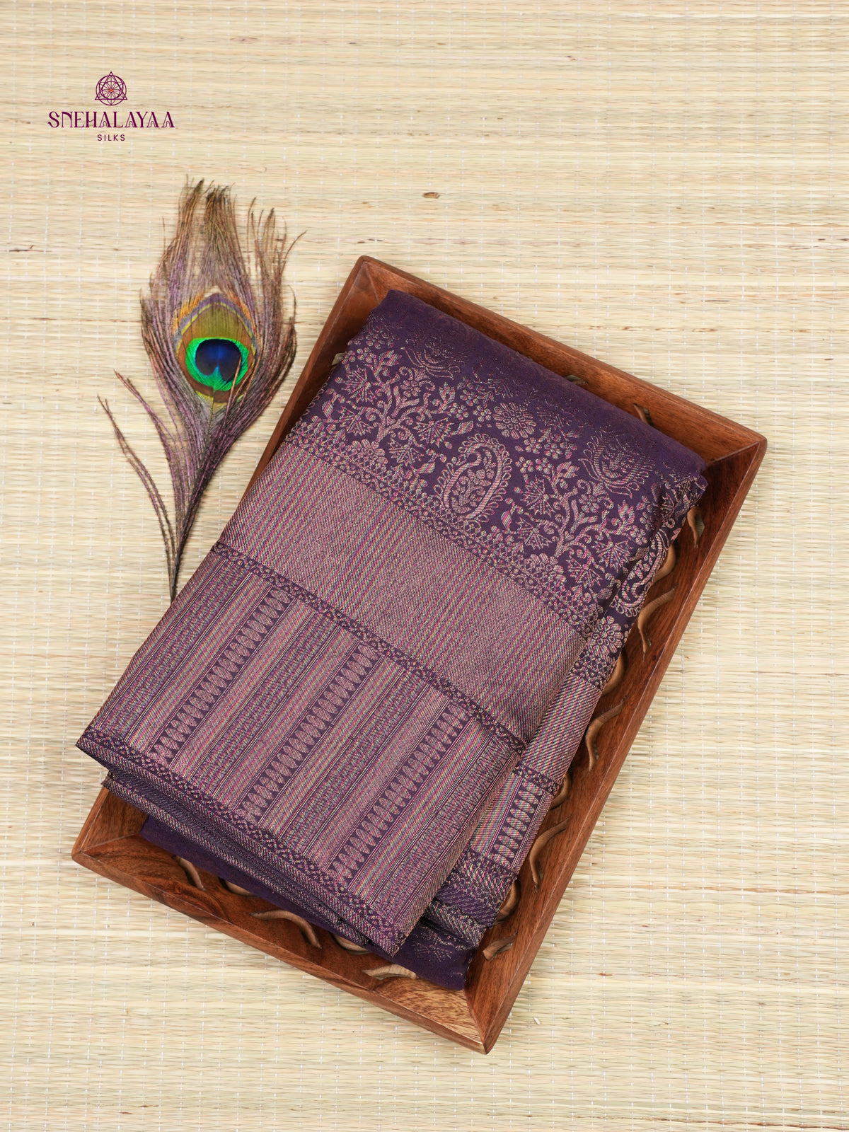 Wine Purple Kanjivaram Silk Saree