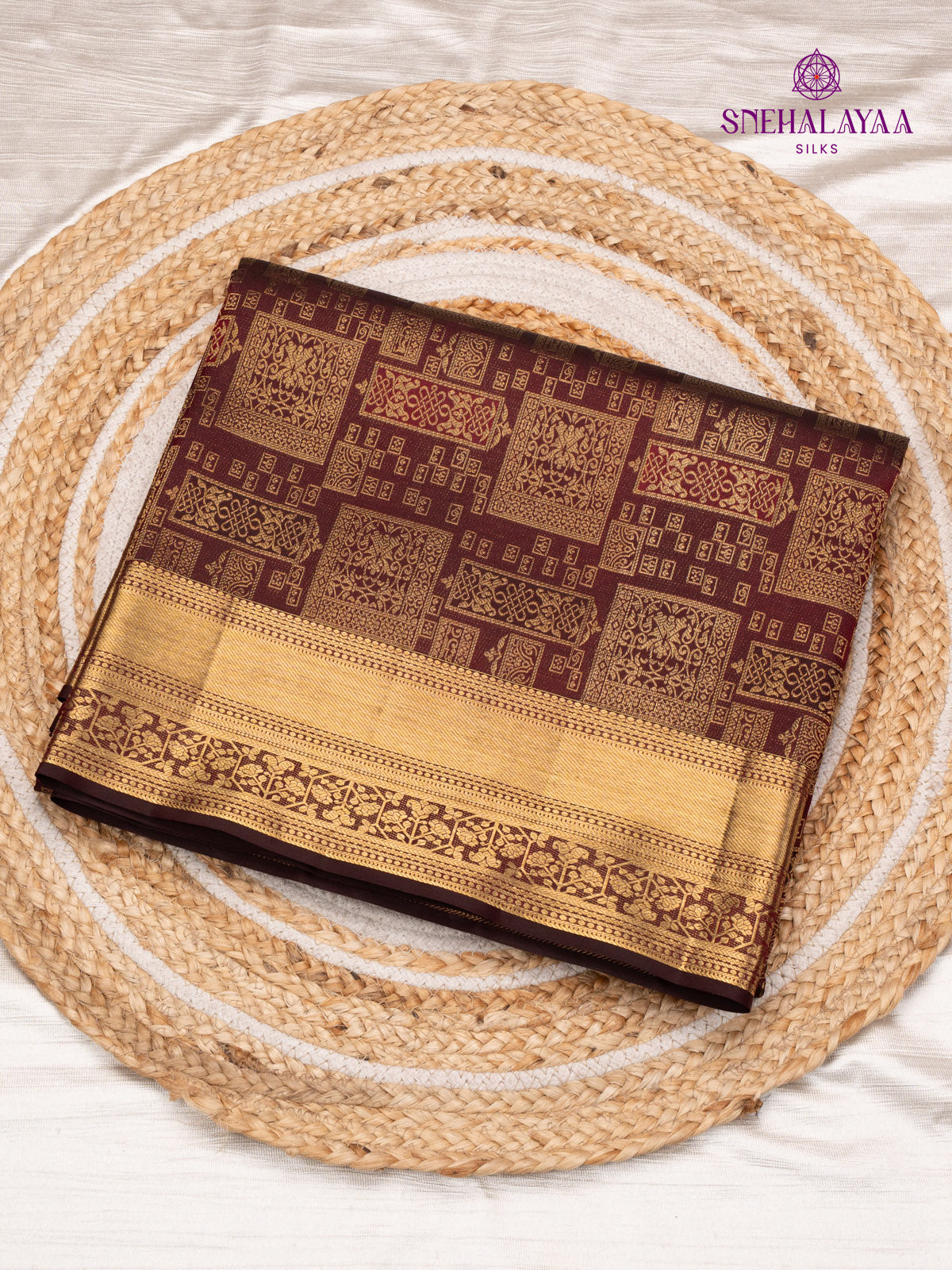 Brown Kanjivaram Silk Saree