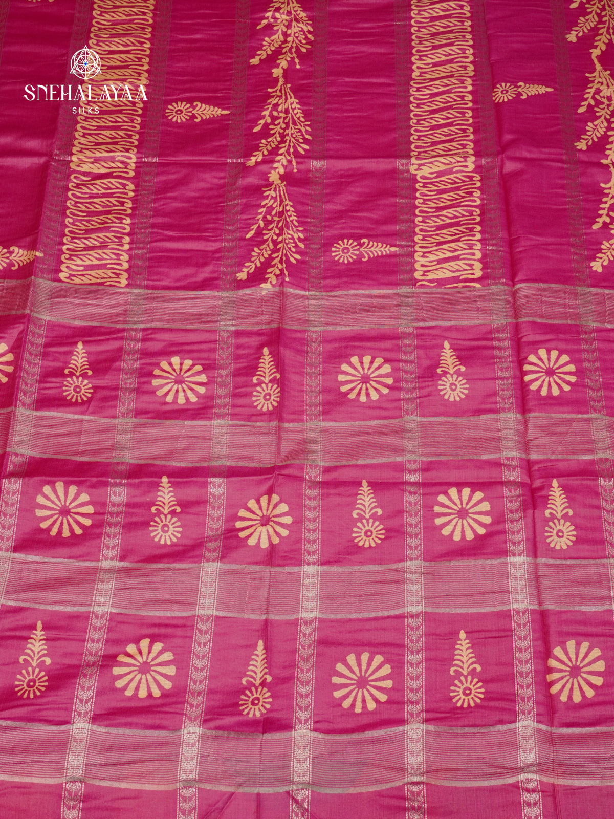 Rani Pink Bamboo Silk Saree