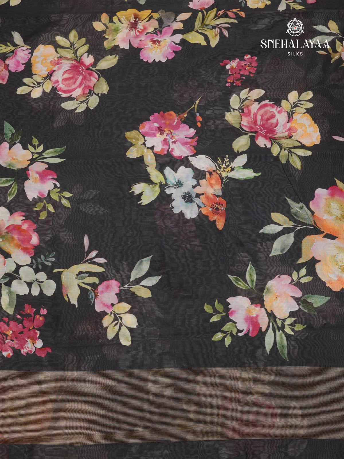 Black Chanderi Saree