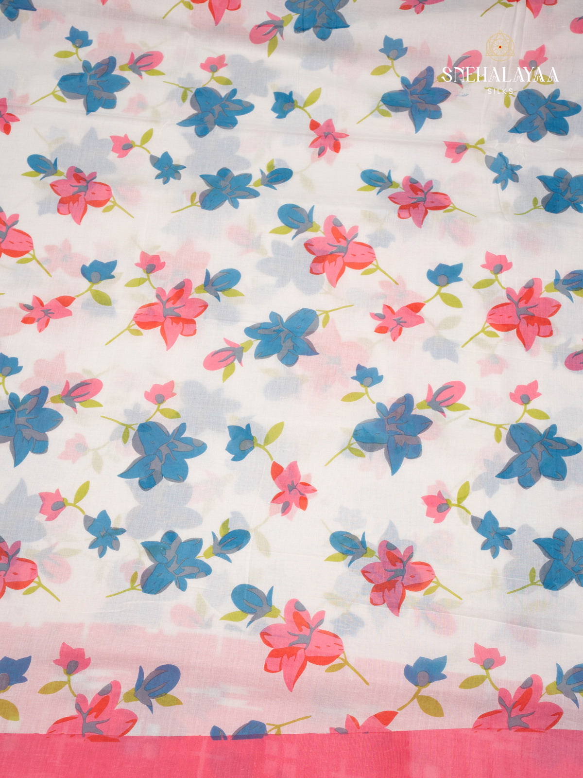 White Jaipur Cotton Saree