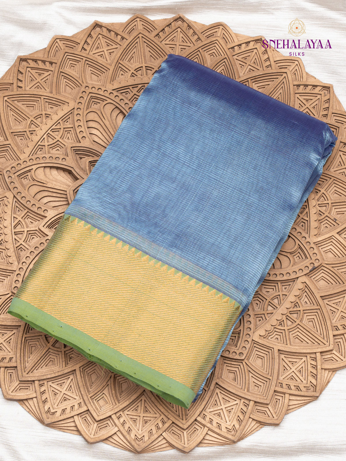 Blue Mangalagiri Silk Cotton Saree