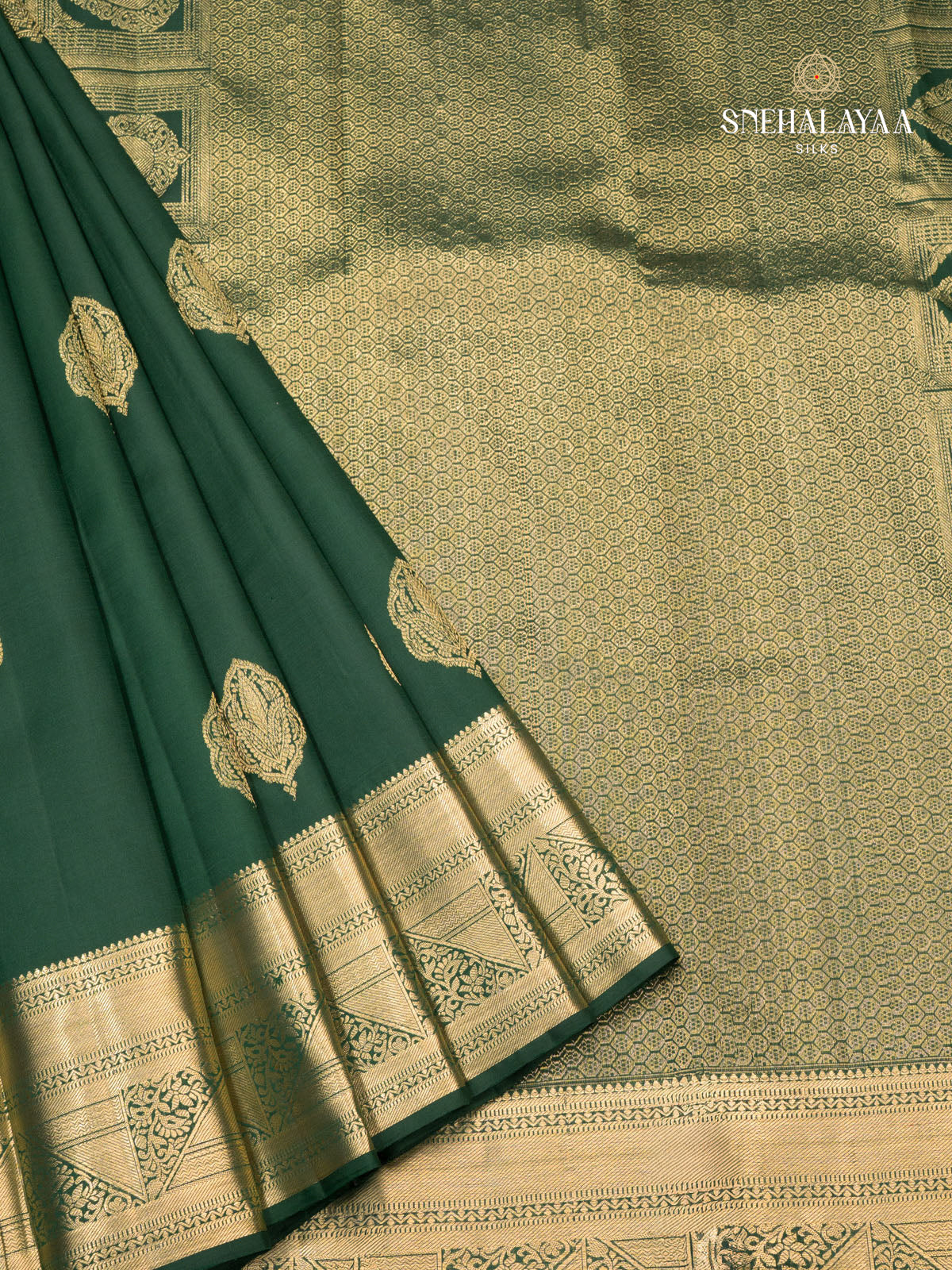 Bottle Green Kanjivaram Silk Saree