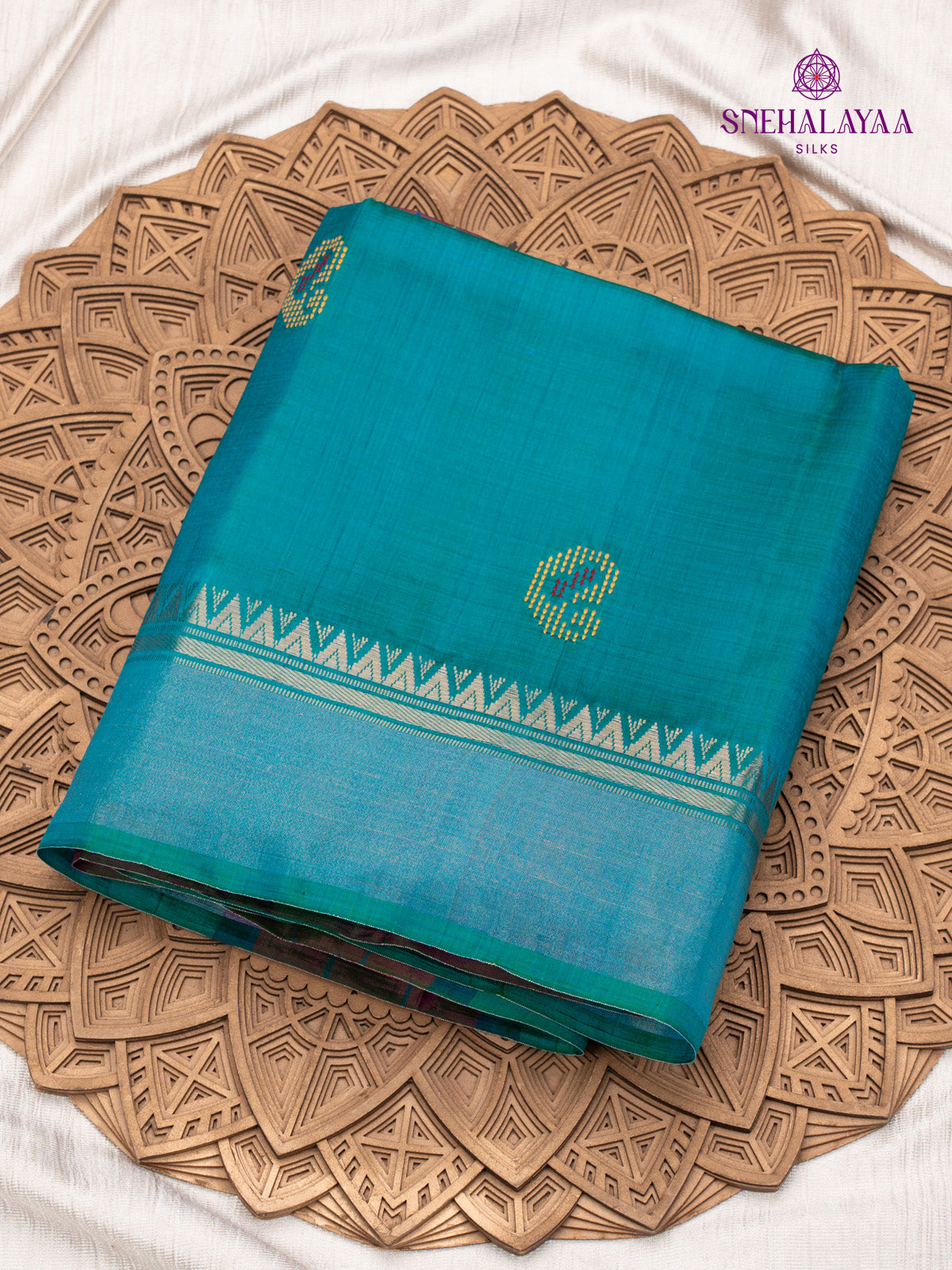 Blue Katan Silk Saree