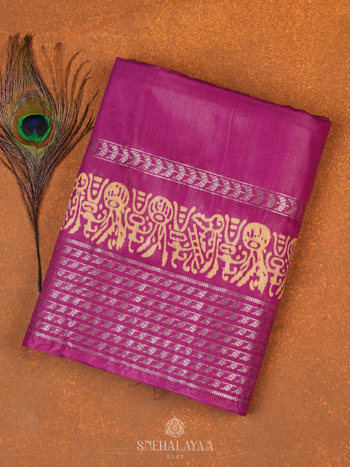 Pink Bamboo Silk Saree
